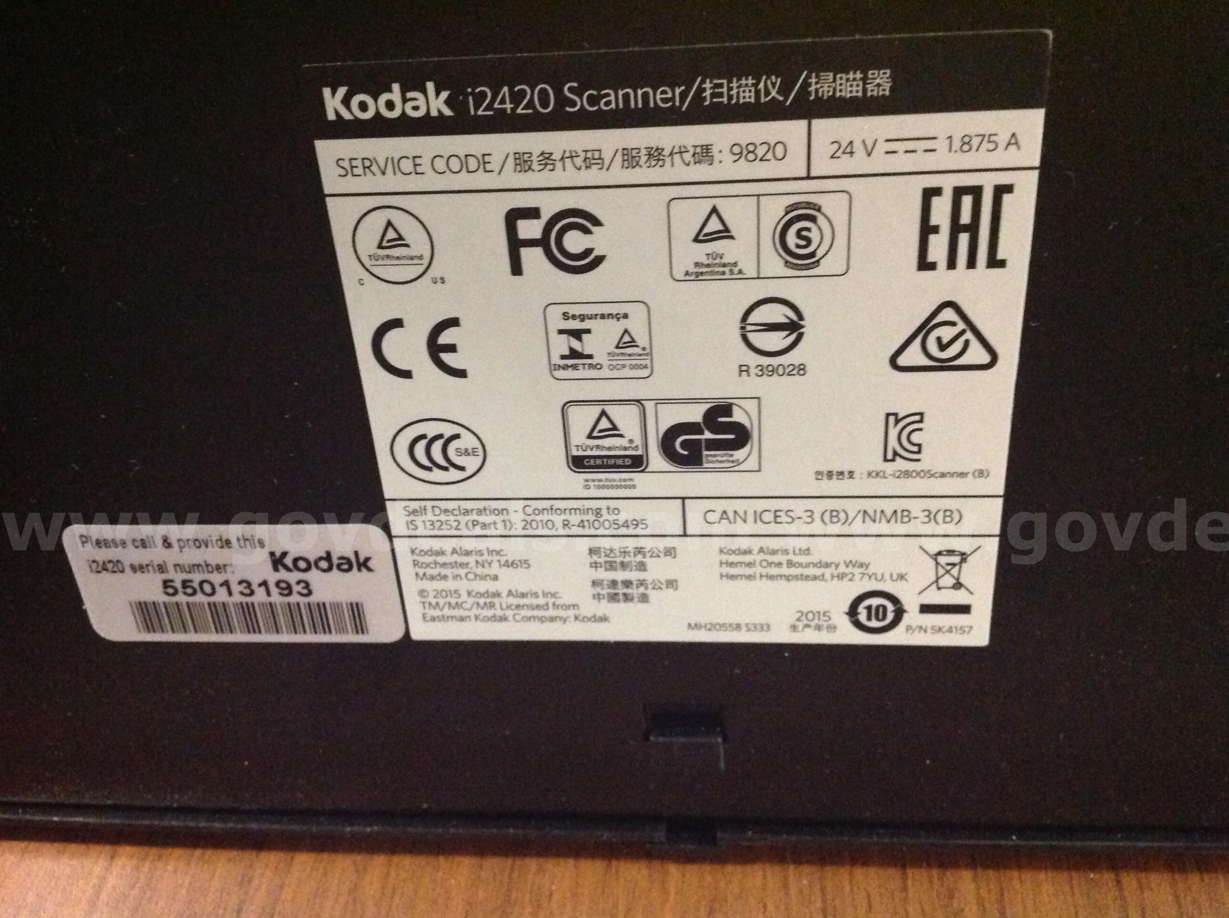 Lot of 6 - Kodak i2420 Scanners  i2420 Government Surplus Auction - Photo #5
