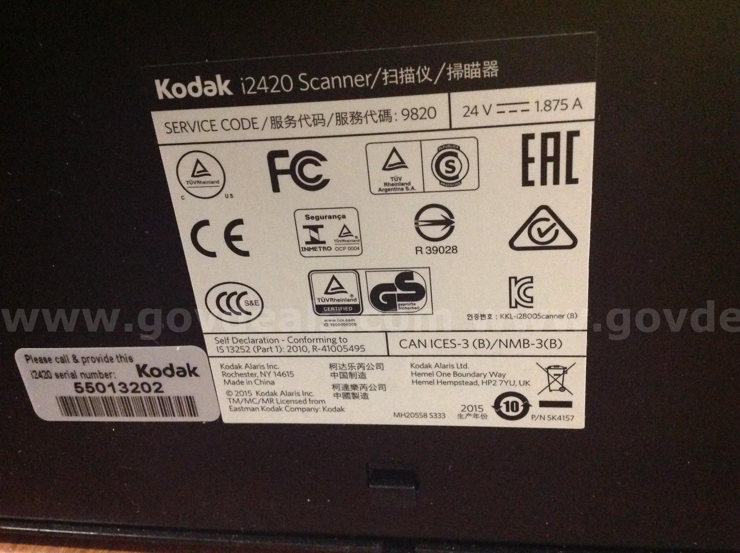 Lot of 6 - Kodak i2420 Scanners  i2420 Government Surplus Auction - Photo #6