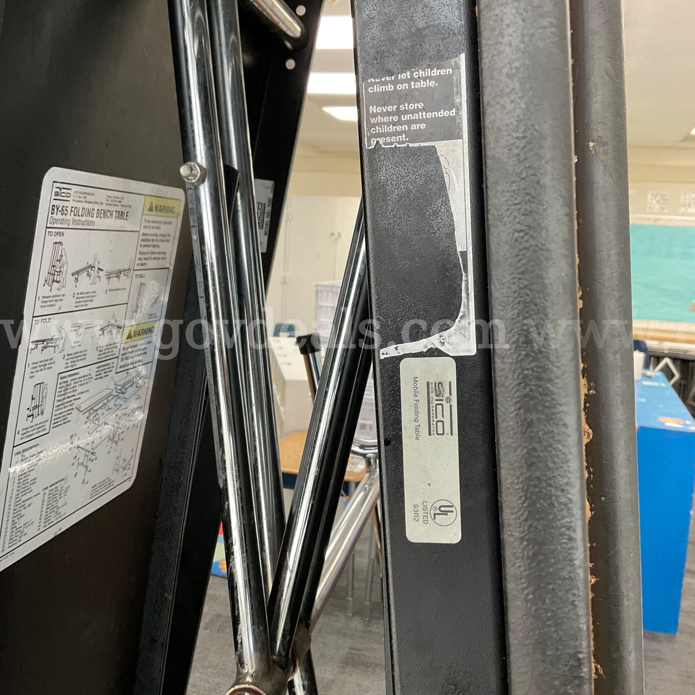 Lot of 15 Folding Lunch Tables – 13 SICO America BY-65 & 2 Palmer Hamilton Sico America, Palmer Hamilton  Government Surplus Auction - Photo #3
