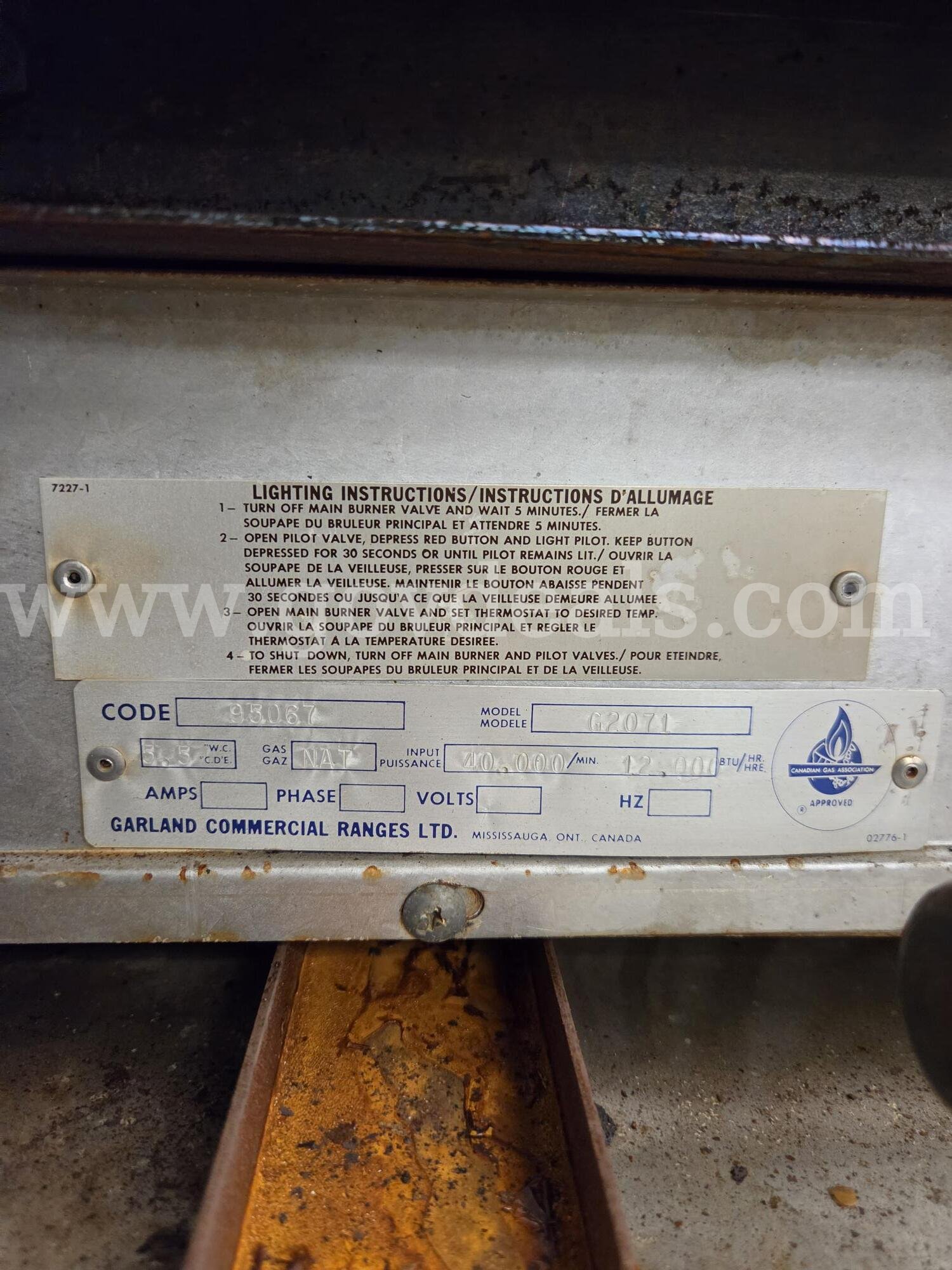 Lot of (2) Garland Commercial Ranges Ltd. Pizza Ovens  G2071 Government Surplus Auction - Photo #5