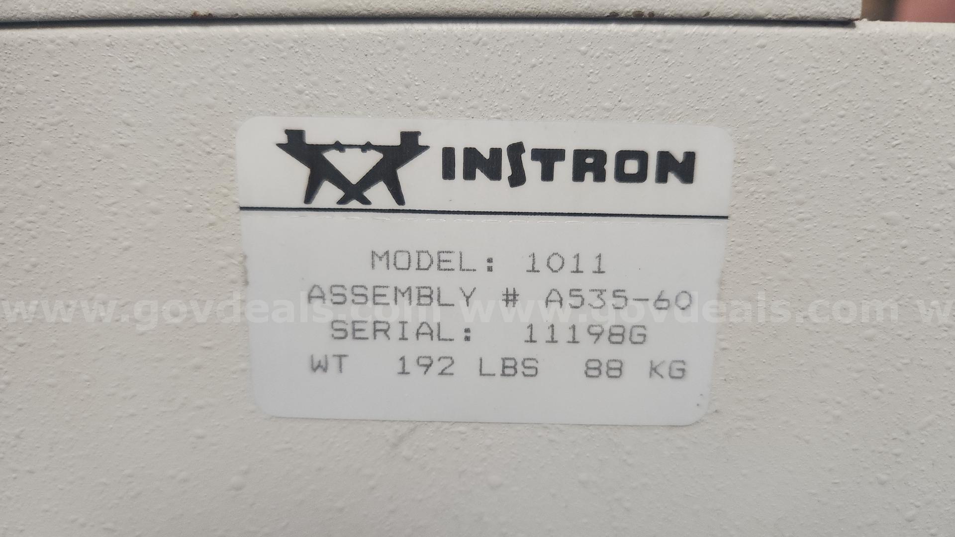 Instron Tensile/Compression Tester 1011  1011 Government Surplus Auction - Photo #3