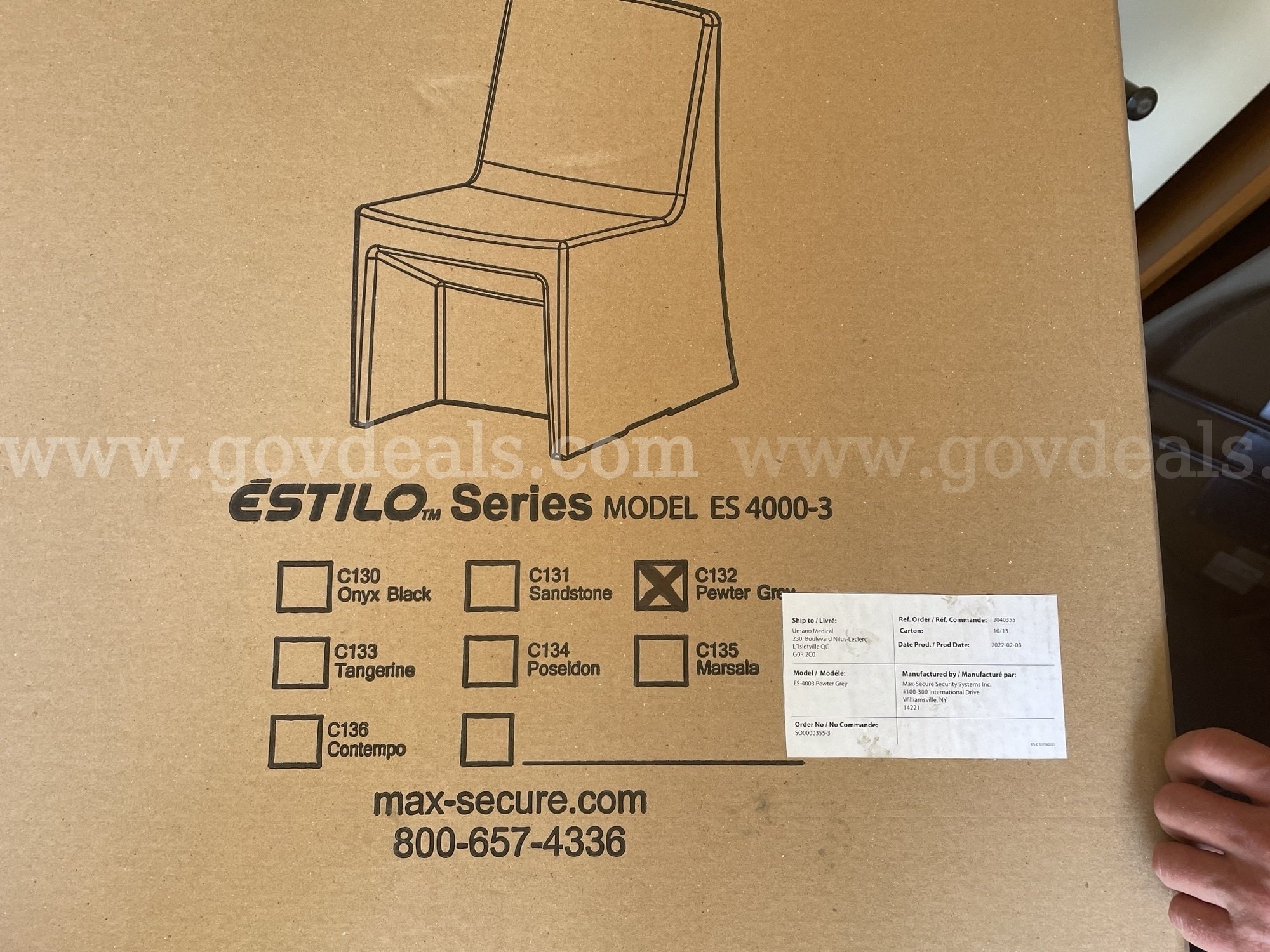 Lot of Max-Secure Estilo Series Behavioural Weighted Chairs Max-Secure ES 4000-3 Government Surplus Auction - Photo #3