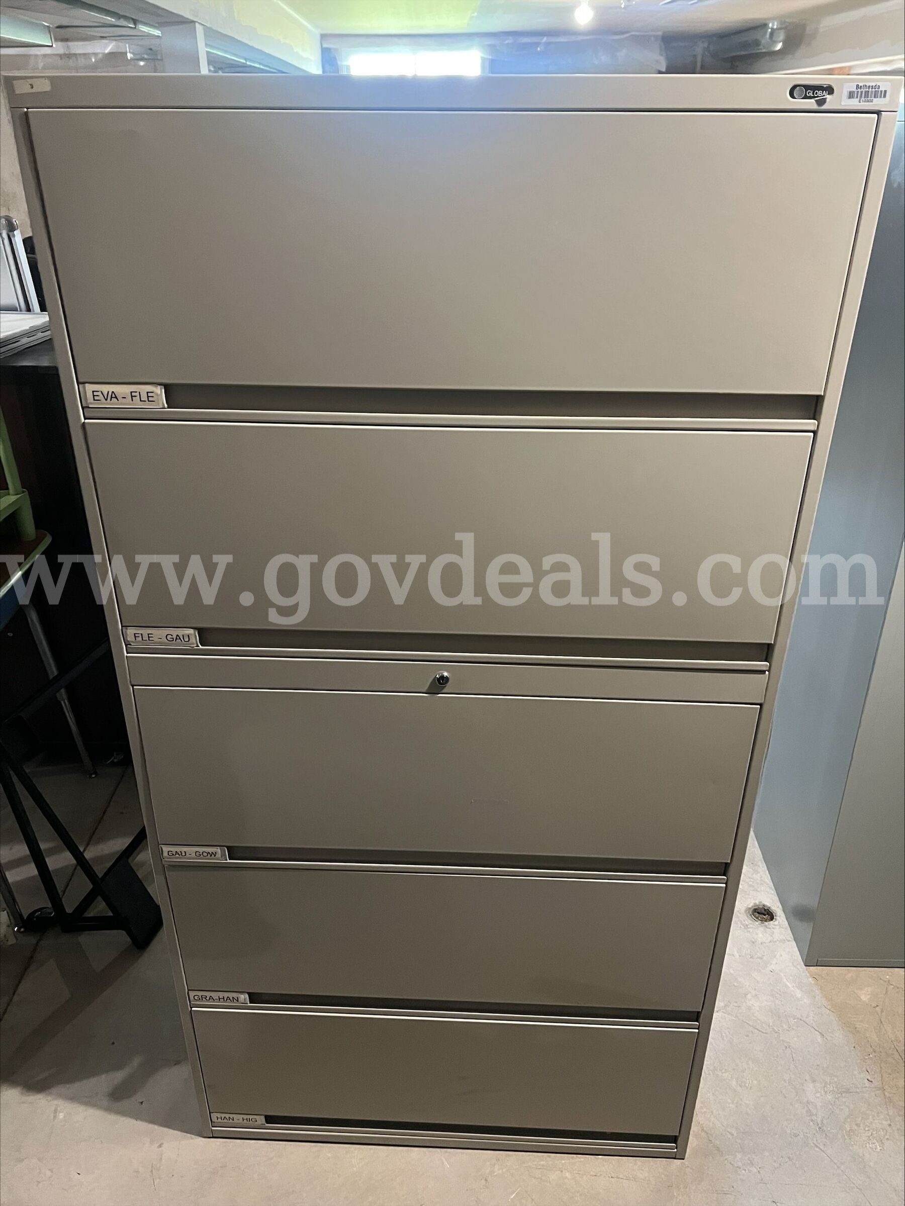 Global Office 5-Drawer Lateral Patient Filing Cabinet Global Office  Government Surplus Auction - Primary Photo