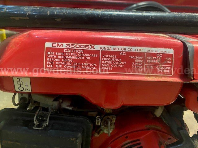 Generator Honda EM3500SX Honda EM3500SX Government Surplus Auction - Photo #5