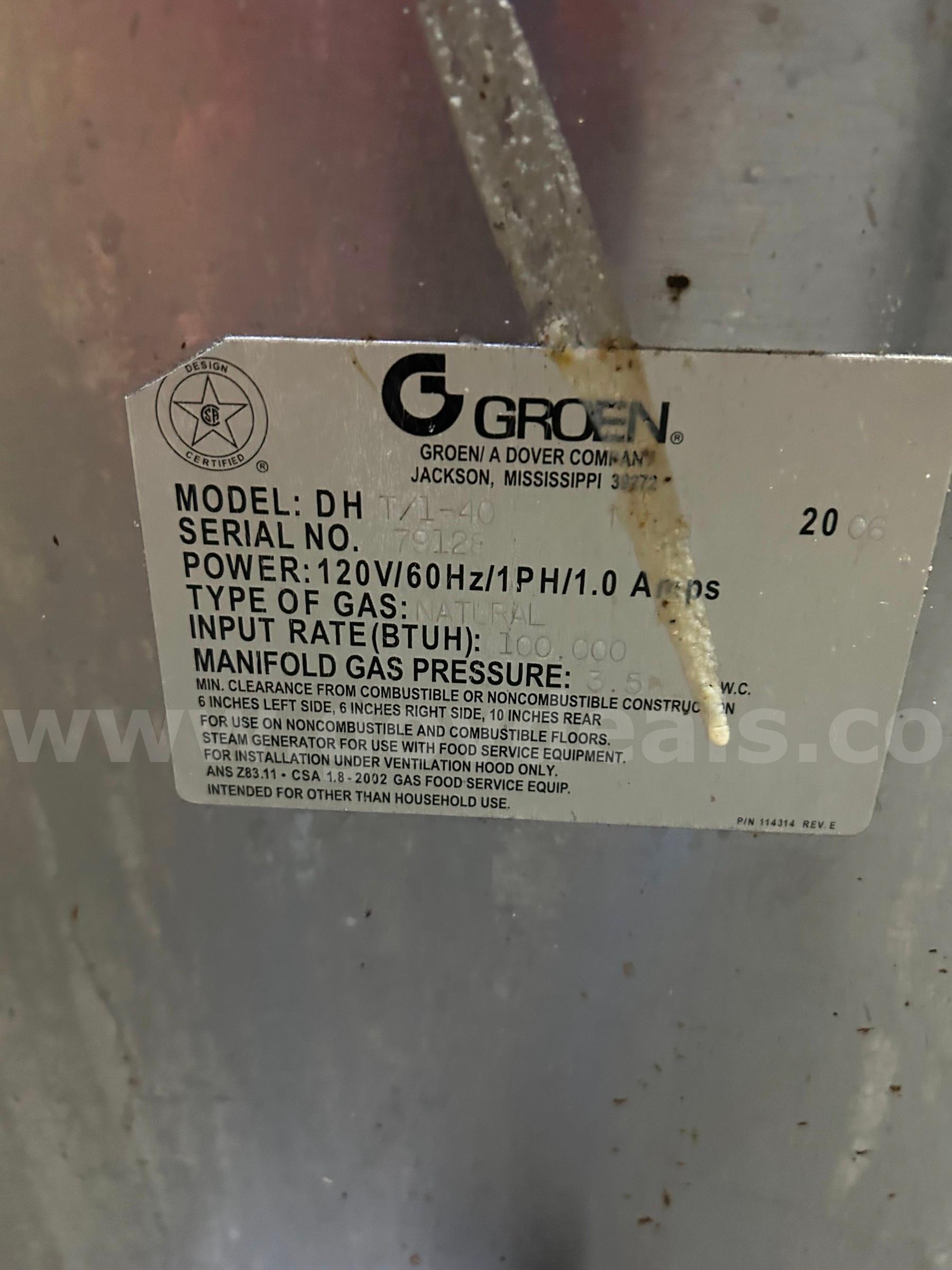Commercial Steam Kettle Groen DHT/1-40 Government Surplus Auction - Photo #5