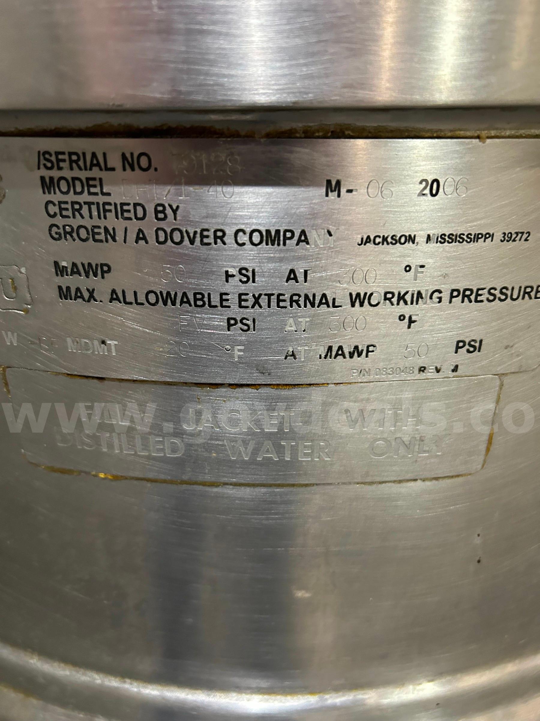 Commercial Steam Kettle Groen DHT/1-40 Government Surplus Auction - Photo #6