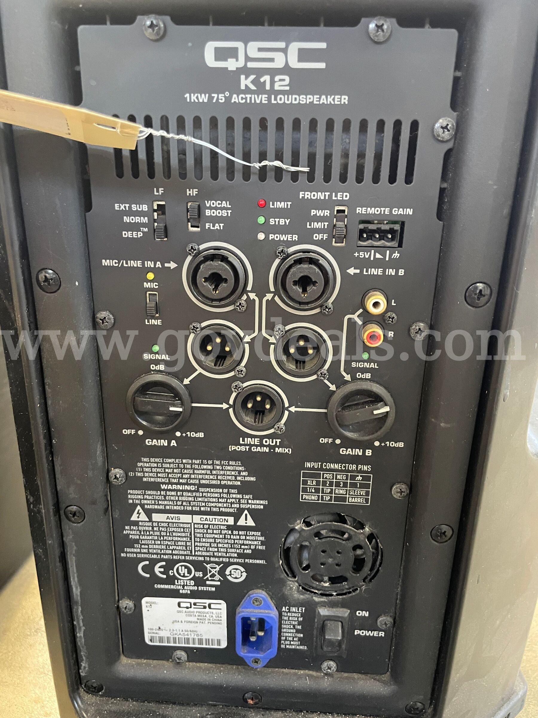 QSC Speakers (3) Red LED Light Fixtures & Fog Machine   Government Surplus Auction - Photo #4