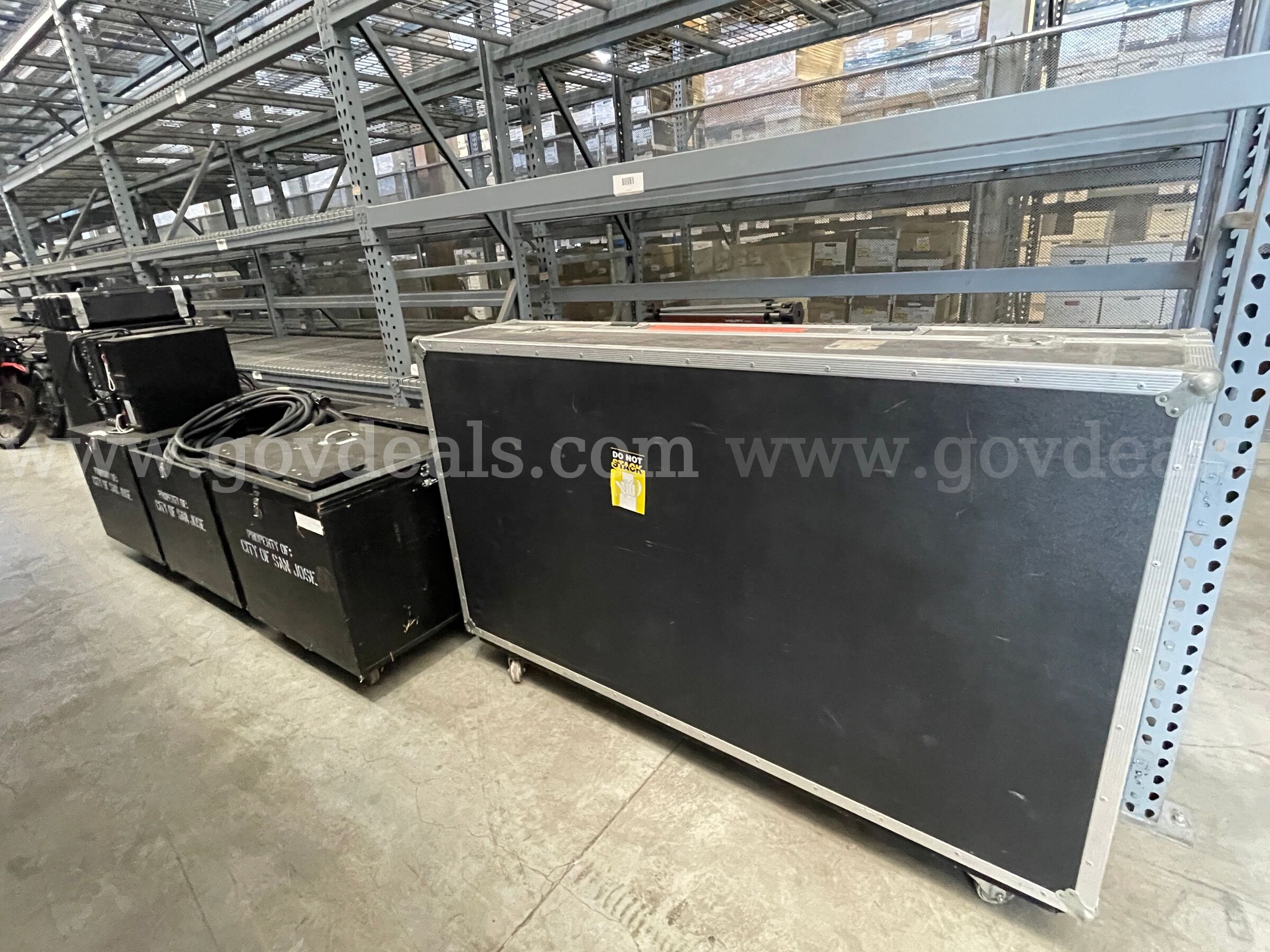 Large Lot of Equipment from Theater, Wooden Box w/Cables, Crest Console, APC Battery Backup   Government Surplus Auction - Primary Photo