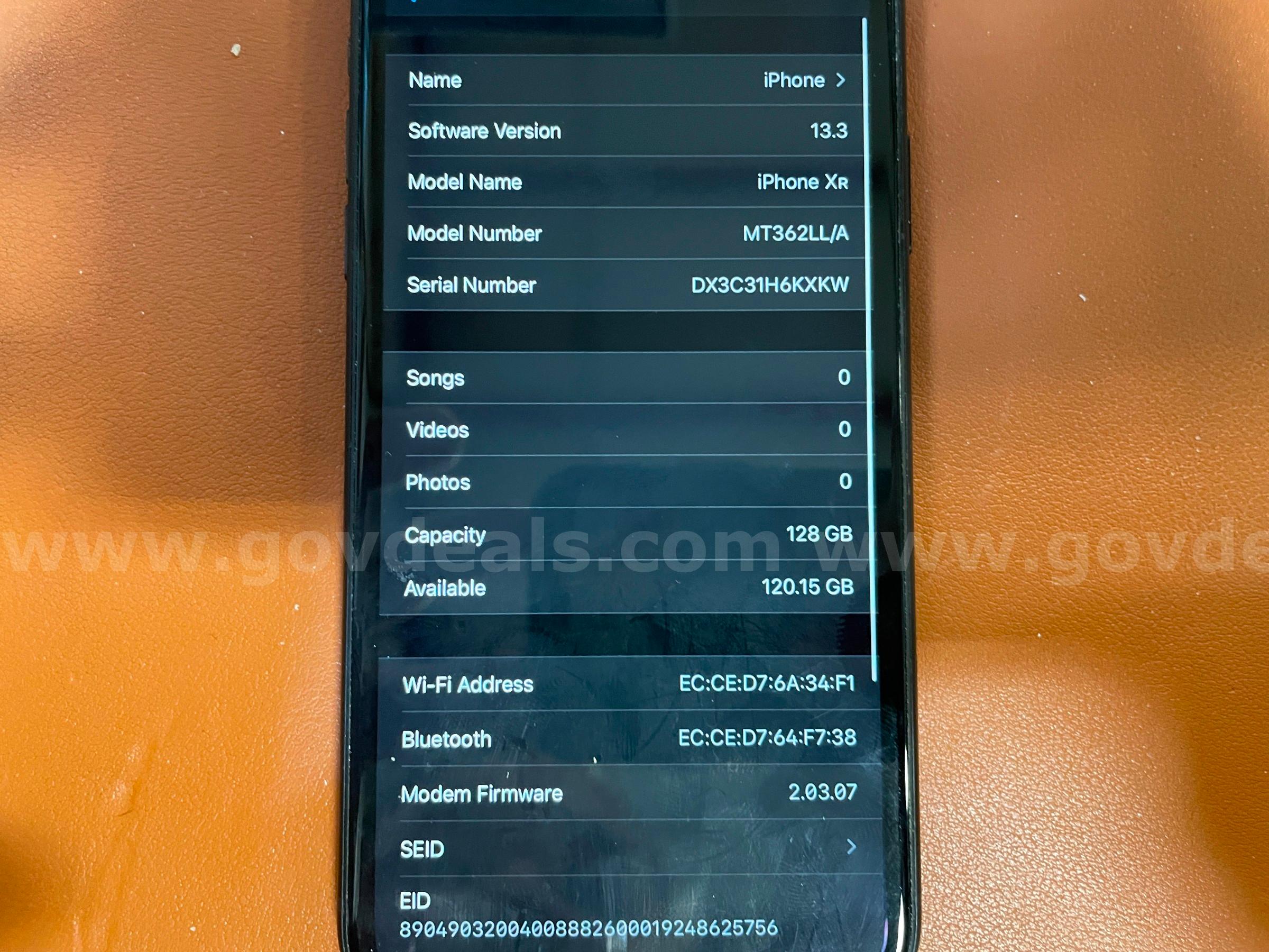 iPhone XR- Black- 128GB (ID# 46721) (D-Case) (No UPC) (10) Apple iPhone Government Surplus Auction - Photo #5