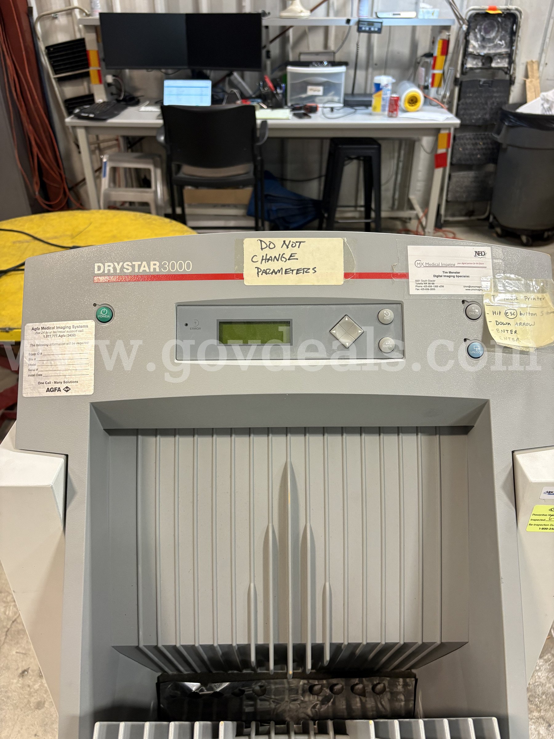 Agfa DryStar 3000 Diagnostic Printer (ID# 46930) (J03-2L) (26-1931-9) 300 Agfa 3000 Government Surplus Auction - Photo #6