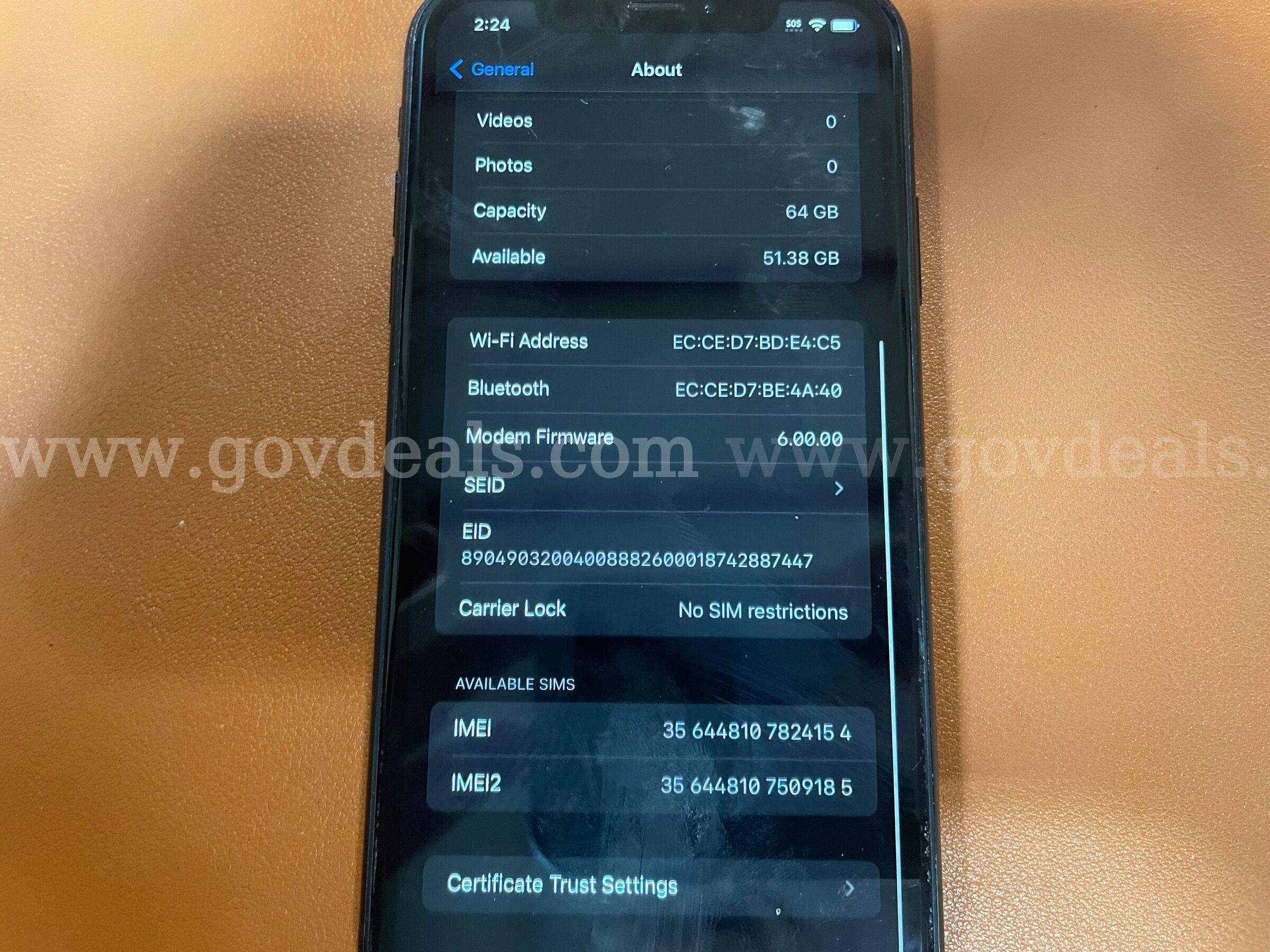 iPhone XR | 64GB | Black (ID# 47543) (D-Case) (NoUPC) Apple iPhone Government Surplus Auction - Photo #6