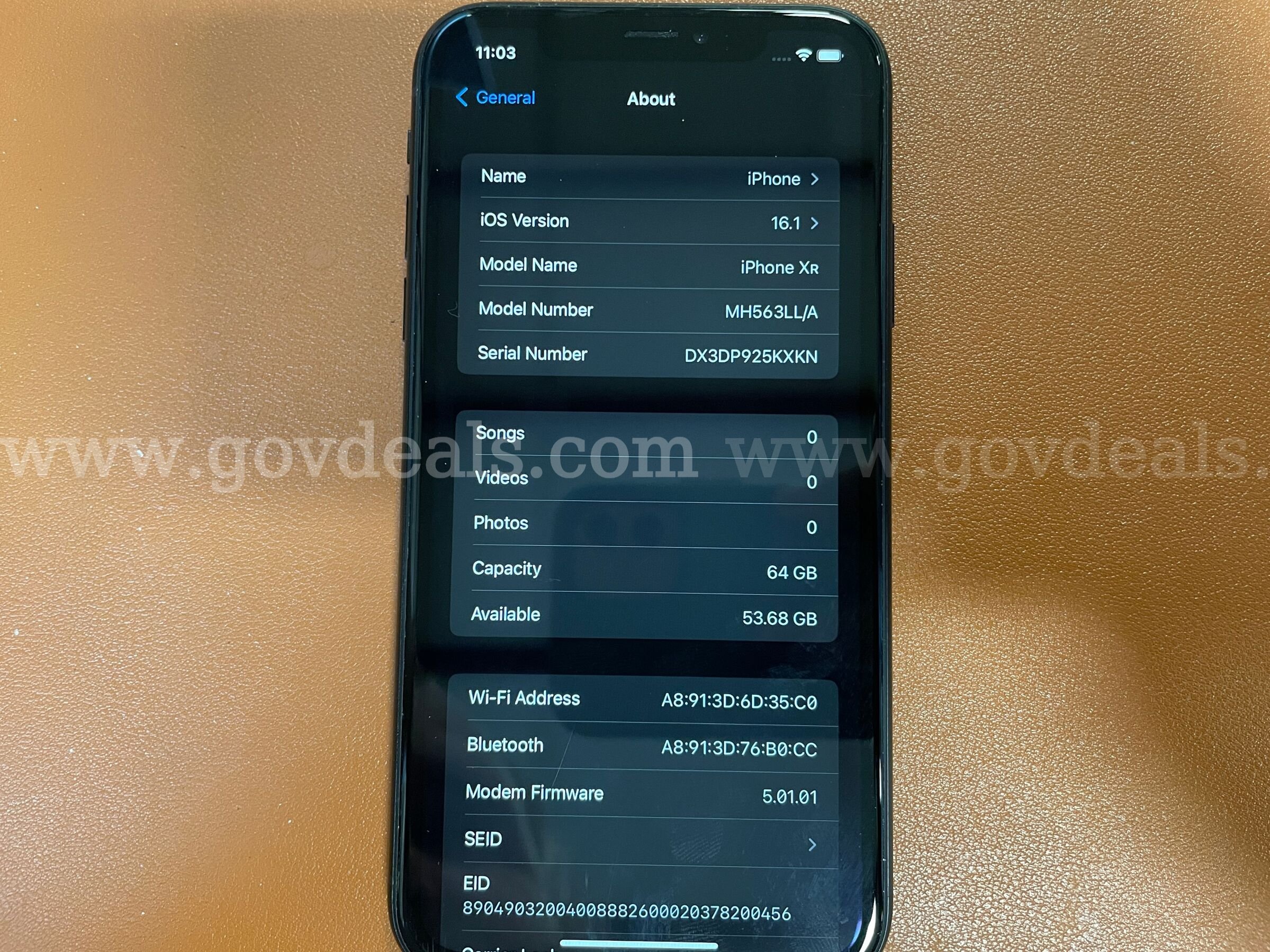 iPhone XR | 64GB | Black | SIM LOCKED (ID# 47564) (D-Case) (NoUPC) Apple iPhone Government Surplus Auction - Photo #5