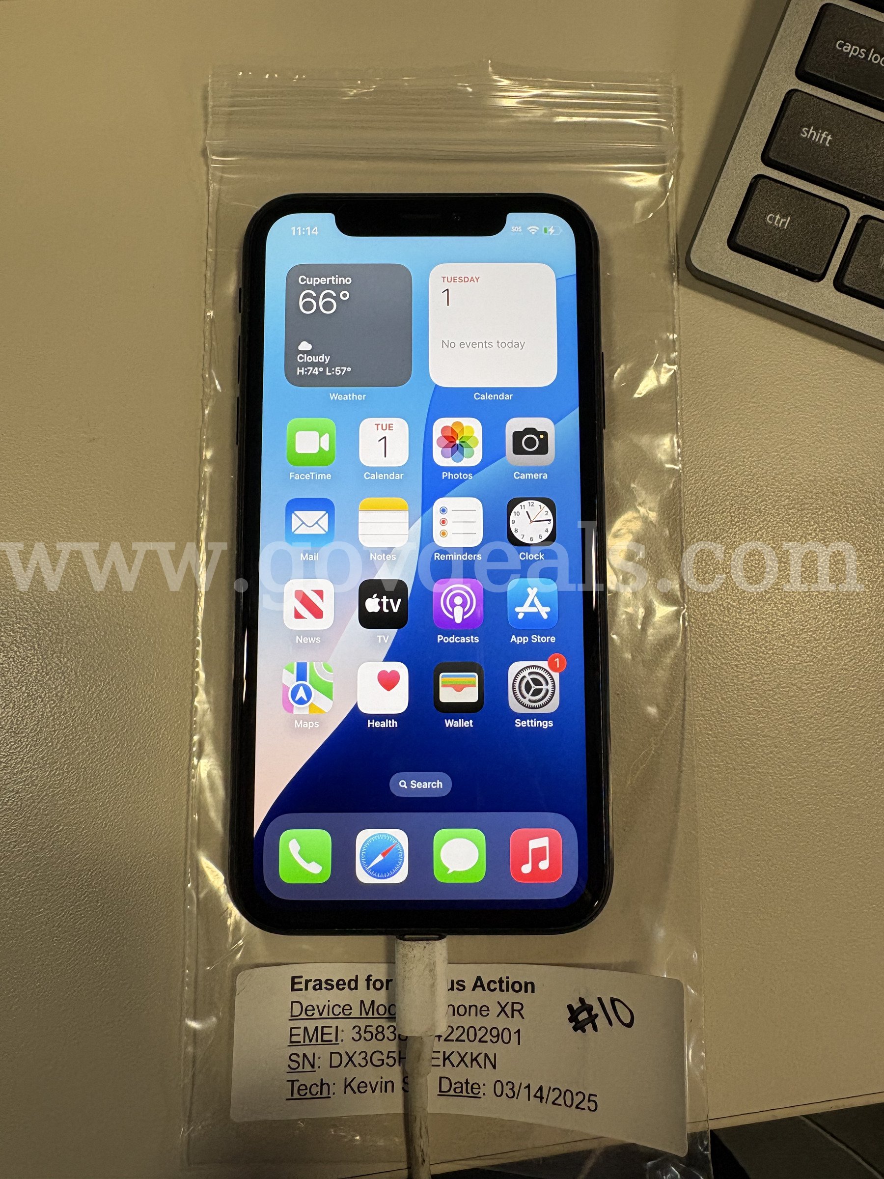 Apple iPhone XR 64GB Black – Unlocked – 94% Battery Health – Tested (ID# 47591) (J01-2R) (No UPC) (#10) Apple iPhone Government Surplus Auction - Photo #2