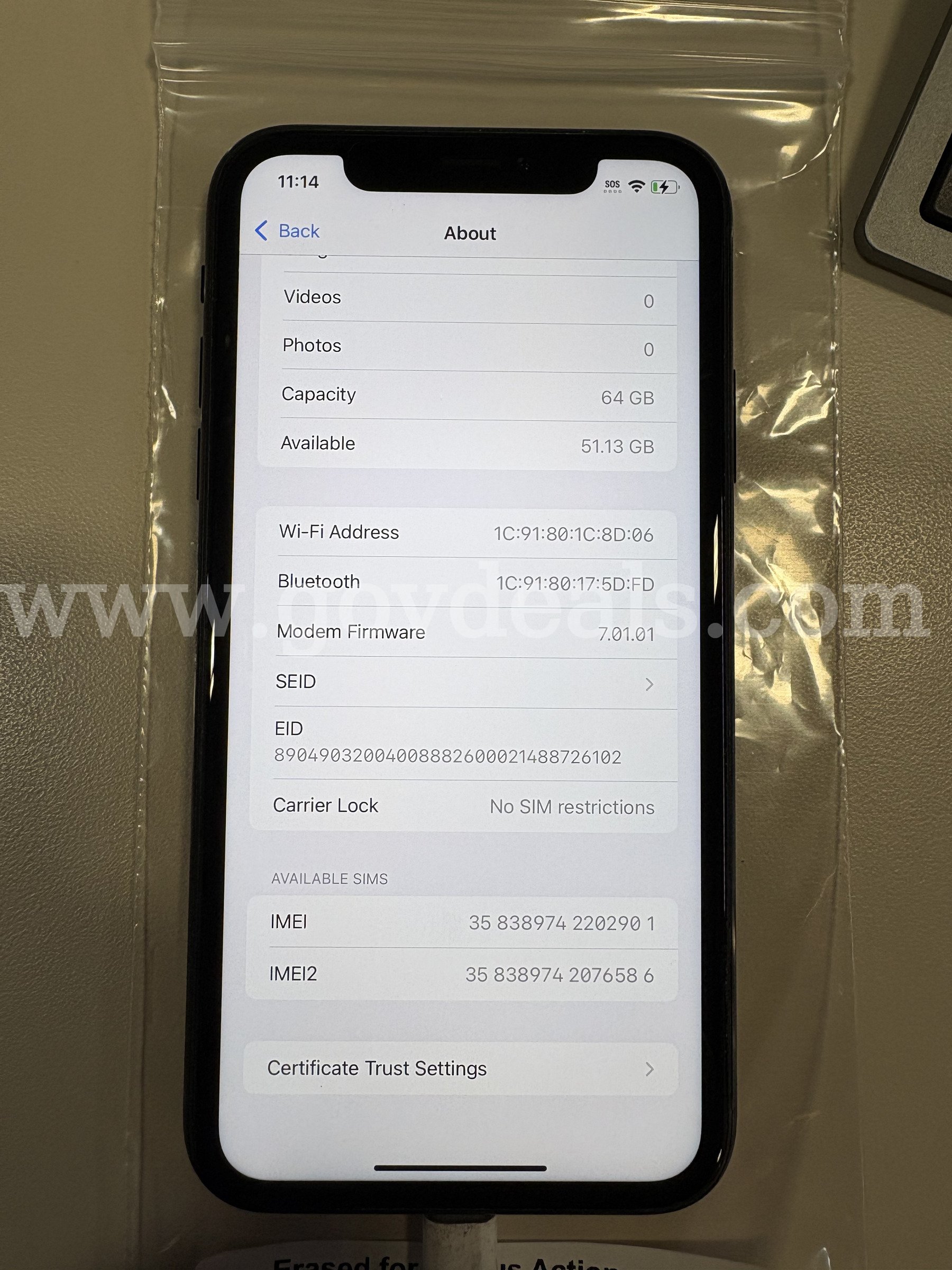 Apple iPhone XR 64GB Black – Unlocked – 94% Battery Health – Tested (ID# 47591) (J01-2R) (No UPC) (#10) Apple iPhone Government Surplus Auction - Photo #4