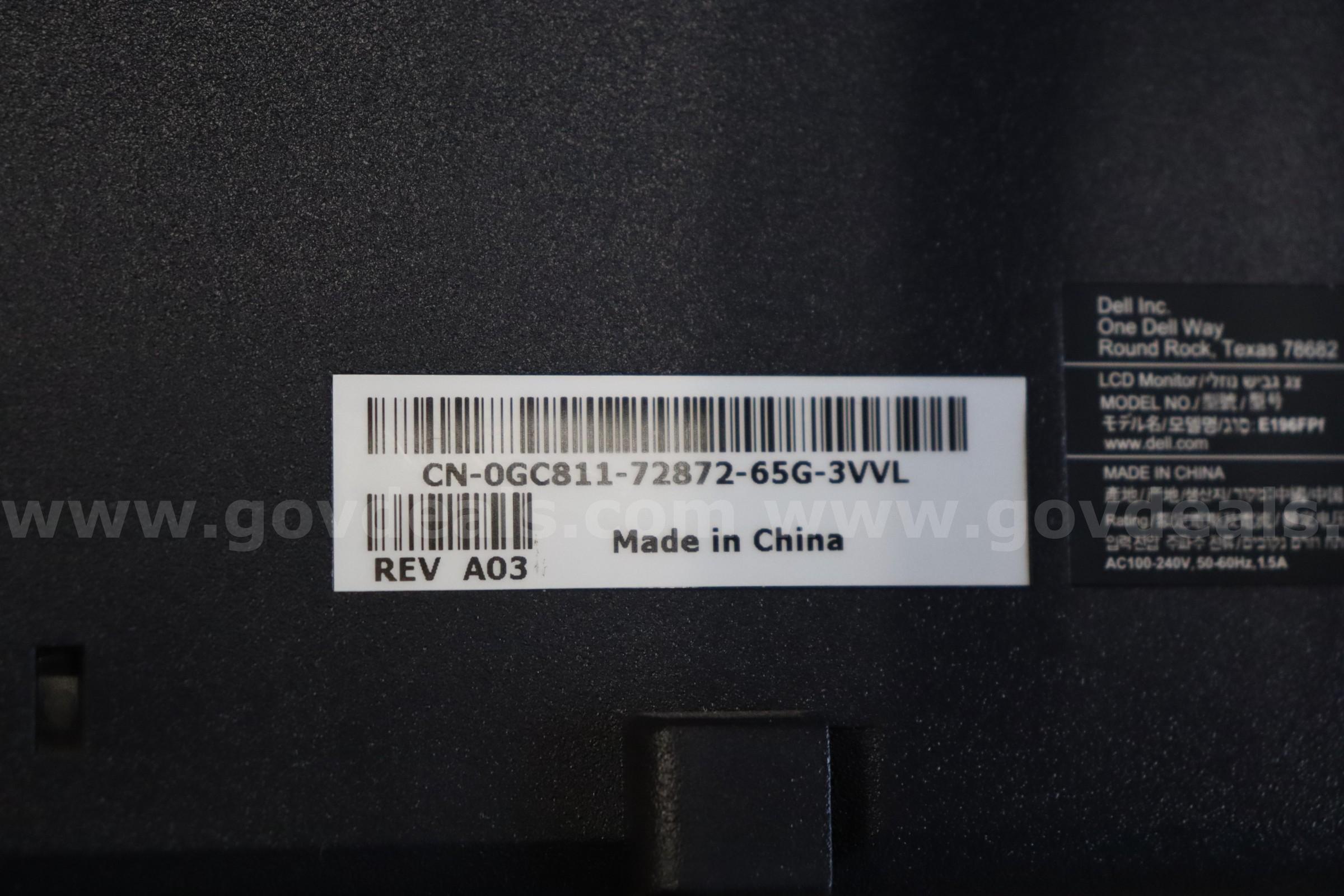 Dell 19" Monitor Dell E196FPf Government Surplus Auction - Photo #5