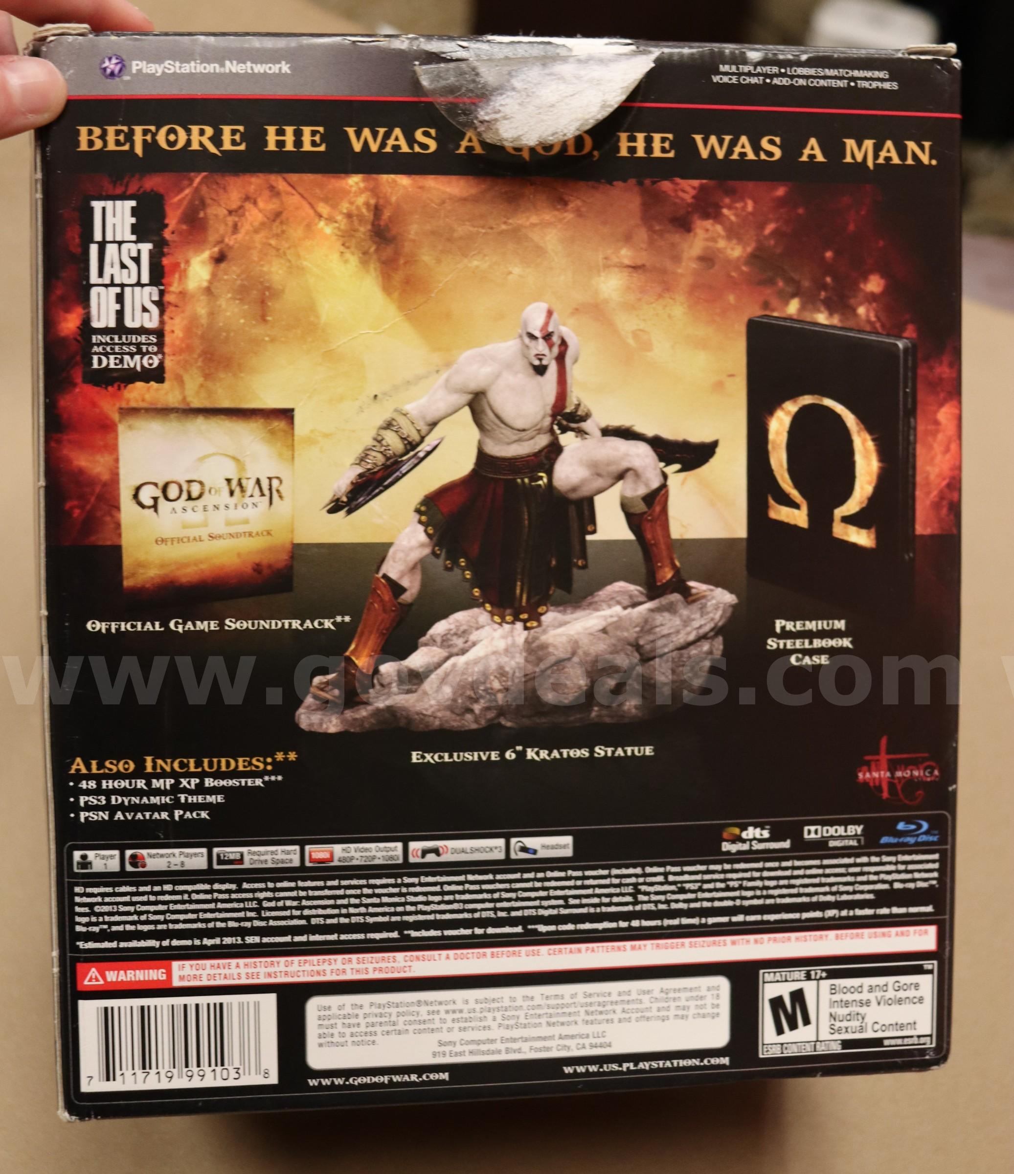 God of War: Ascension PS3 Collector's Box (figure & game) PlayStation  Government Surplus Auction - Photo #2