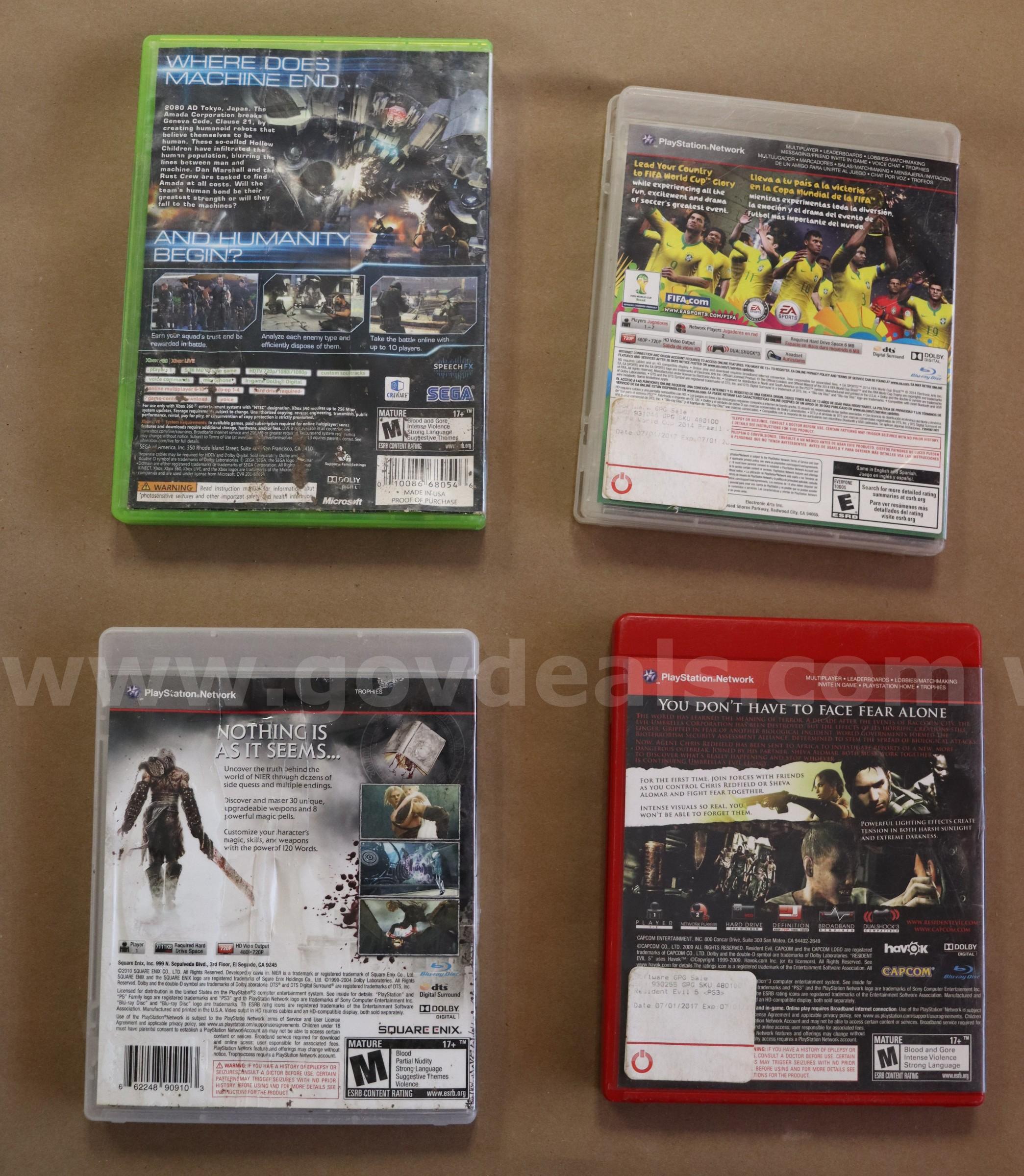(4) Video Games for PS3 & XBOX 360  360 Government Surplus Auction - Primary Photo
