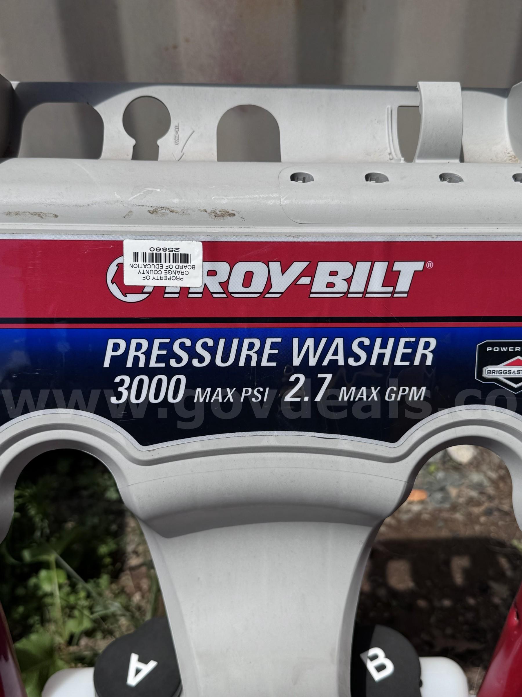 TROY-BILT Pressure Washer TroyBilt 020381 Government Surplus Auction - Photo #2