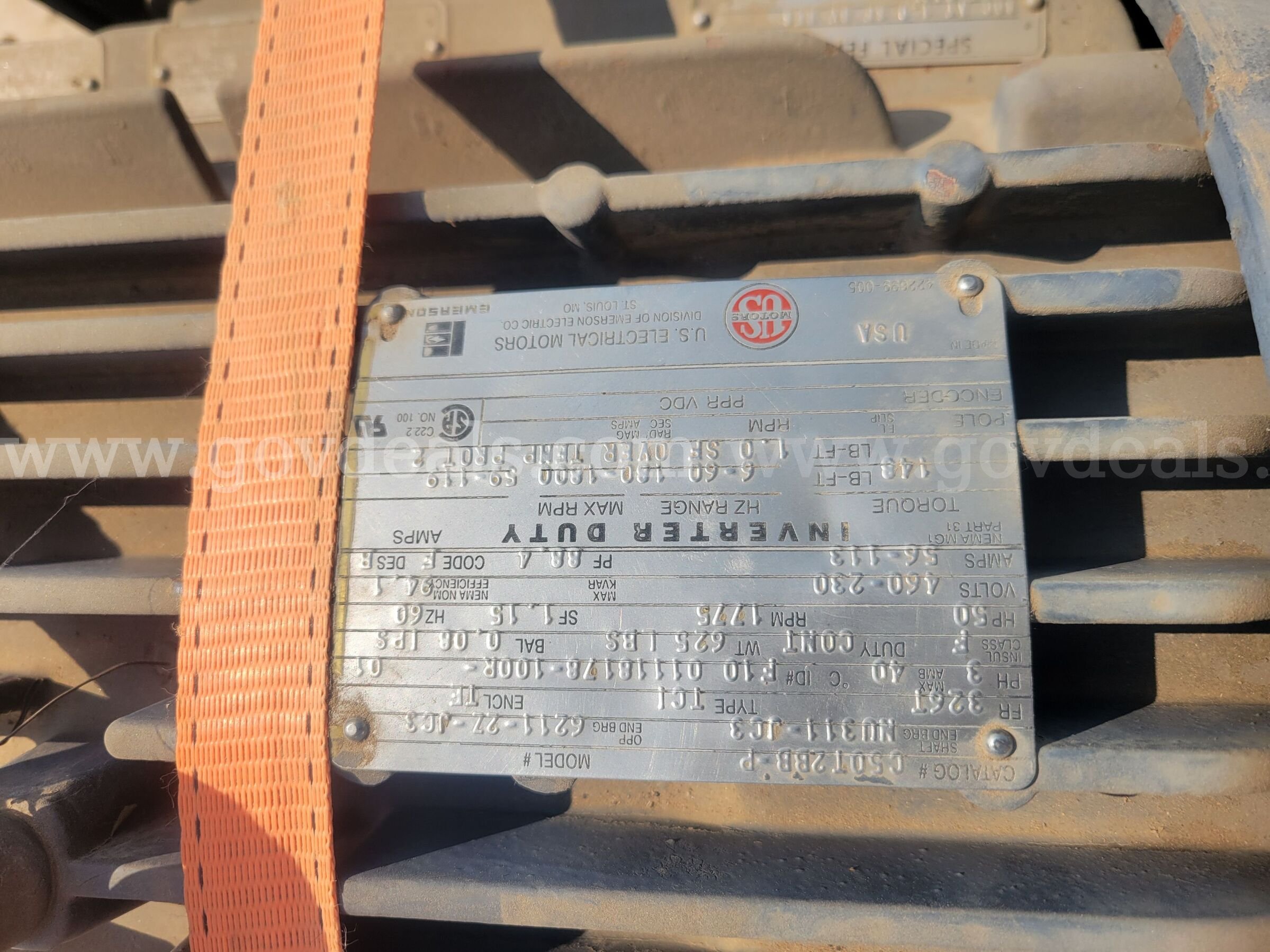 Faulk Gearbox & 50HP US Electric Motor  GB:5215J25 Motor:C50&255P Government Surplus Auction - Photo #2