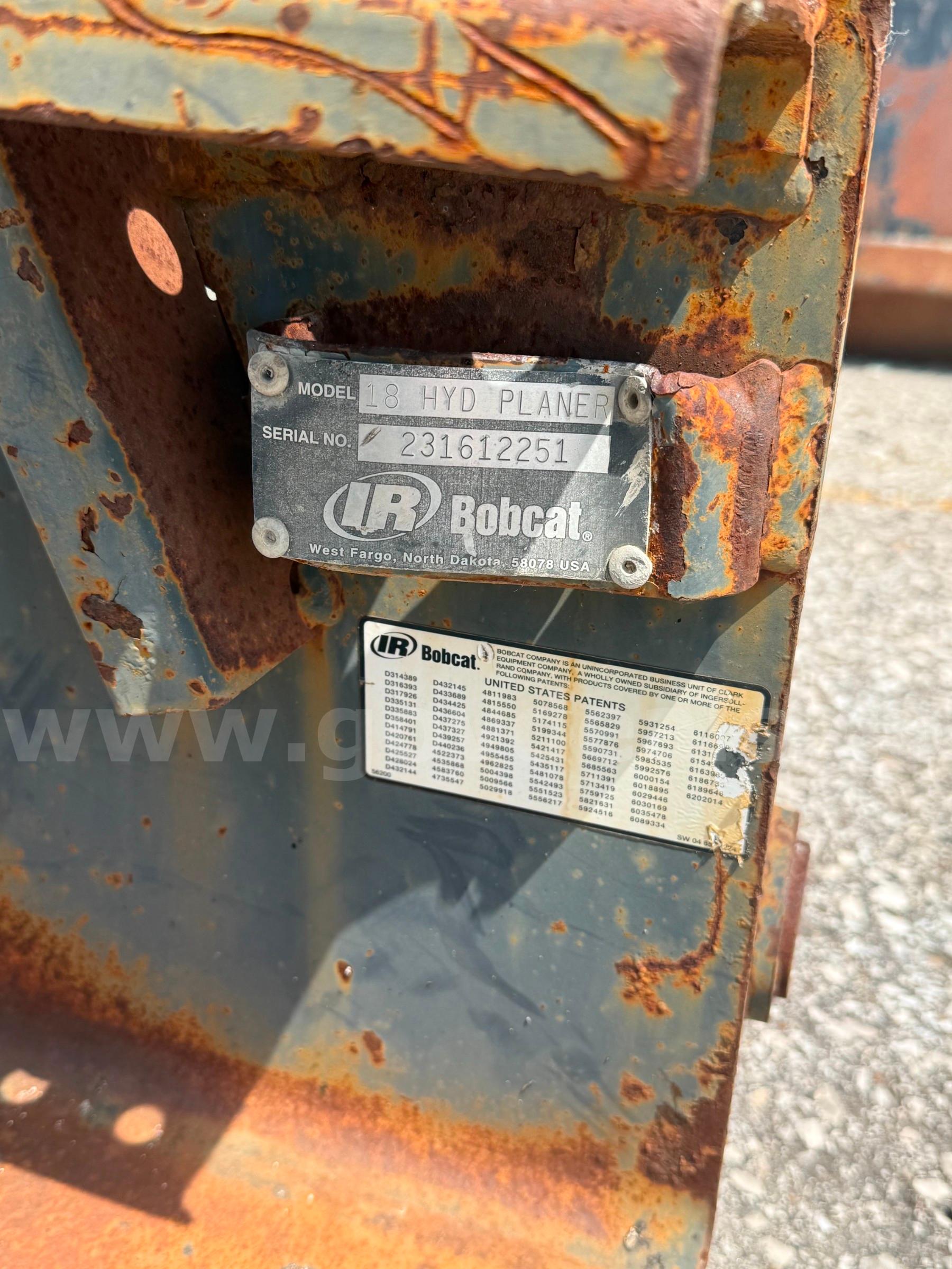 Bobcat 18" fast cut hydraulic planer Bobcat 18 HYD PLANER Government Surplus Auction - Photo #3