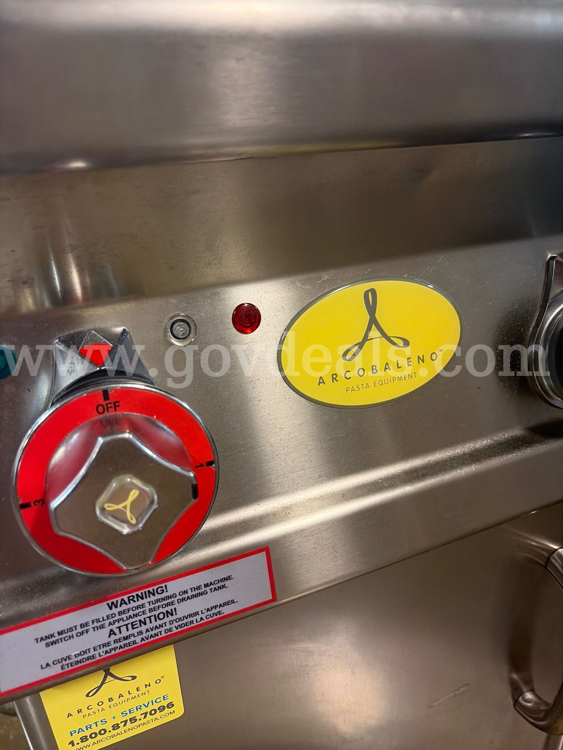 Arcobaleno Elettra 14 Gallon Electric Two Section Pasta Cooker - 230V, 3 Phase Acrobaleno 230V Government Surplus Auction - Photo #4