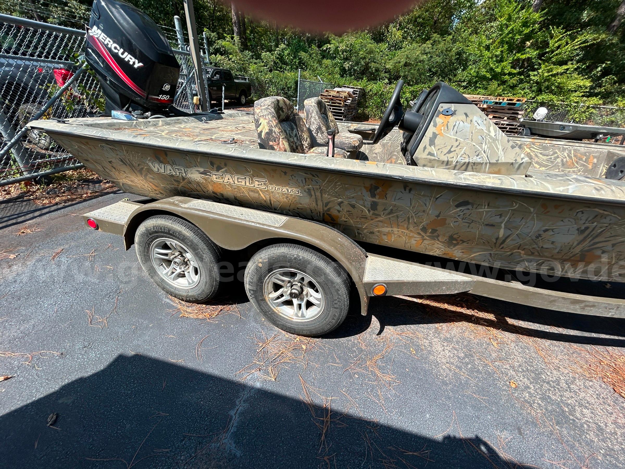 2005 War Eagle Aluminum Bass Boat, trailer and 150 HP Mercury Motor War Eagle, Mercury 150 Government Surplus Auction - Photo #4