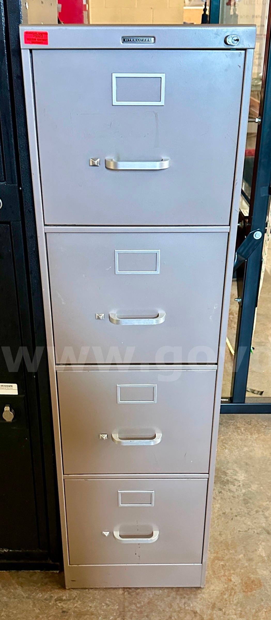 4-Drawer Tan Filing Cabinet   Government Surplus Auction - Primary Photo