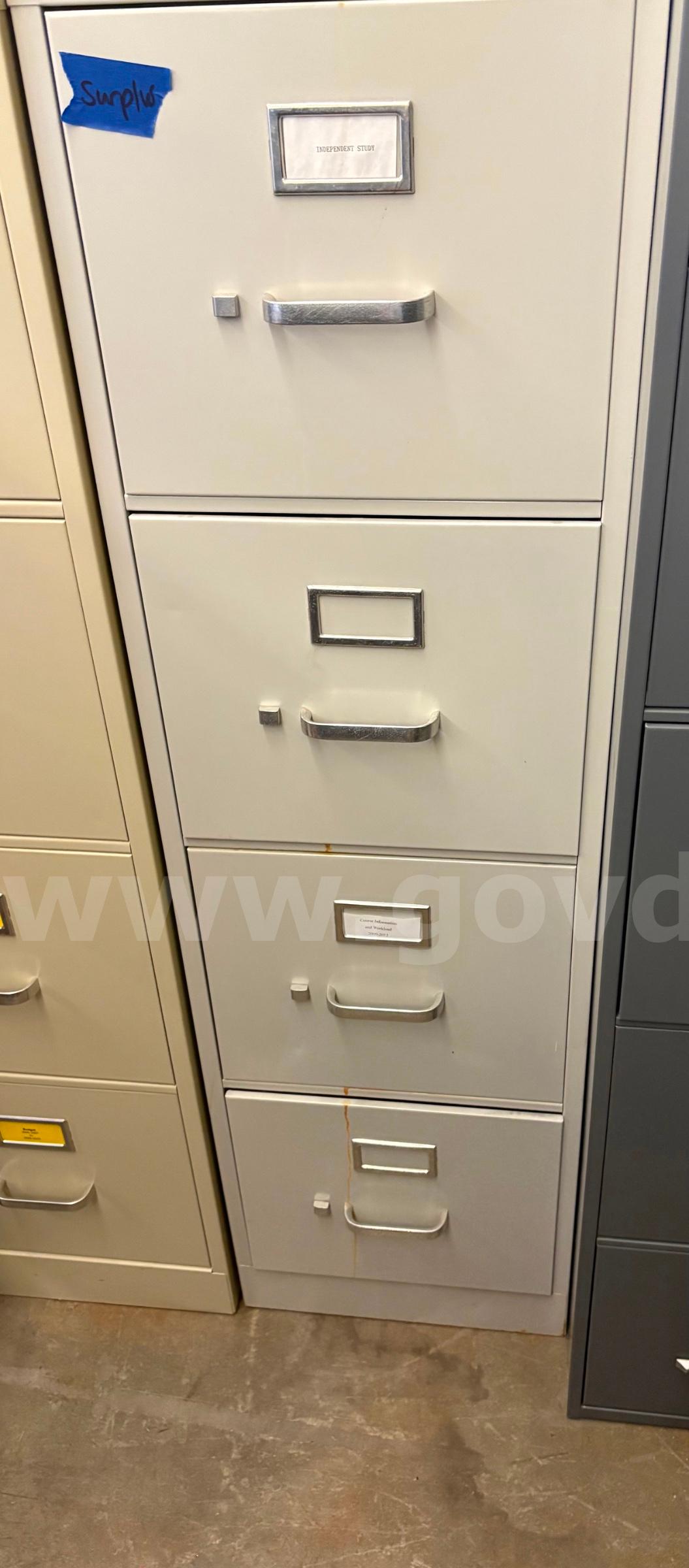 Hon Gray Four Drawer Metal Filing Cabinet   Government Surplus Auction - Primary Photo