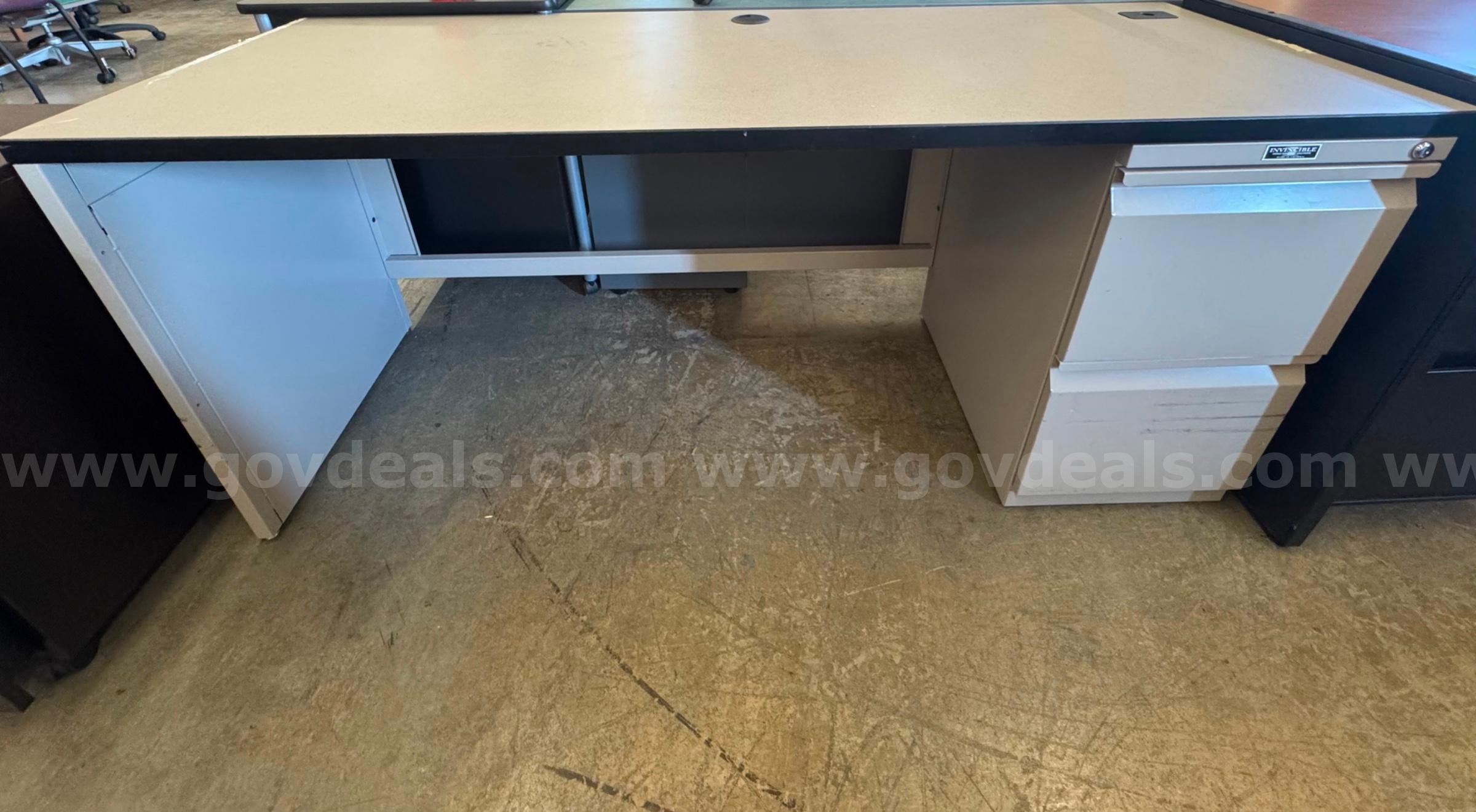 Grey Storage Desk   Government Surplus Auction - Primary Photo