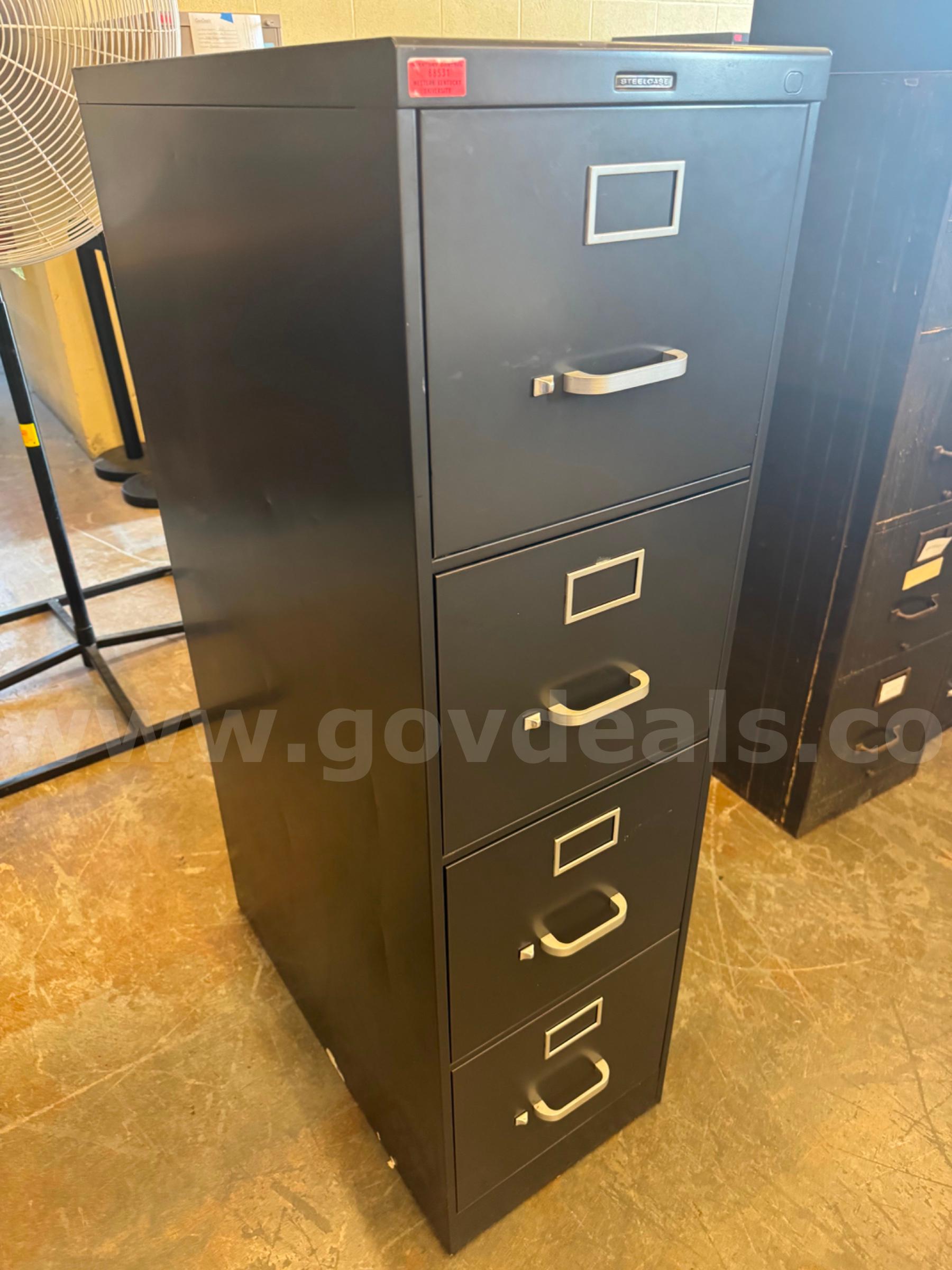 Dark Grey 5-Door Filing Cabinet   Government Surplus Auction - Primary Photo