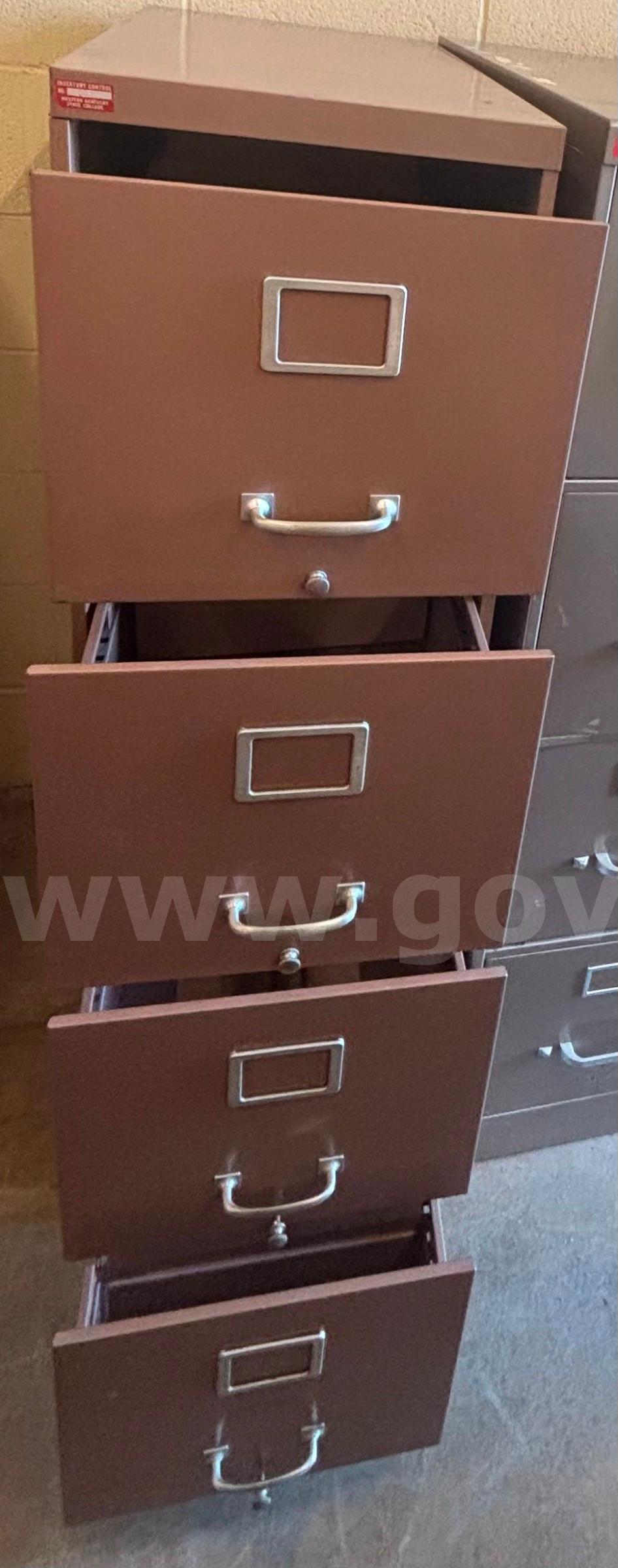 4-Drawer Tan Filing Cabinet   Government Surplus Auction - Primary Photo