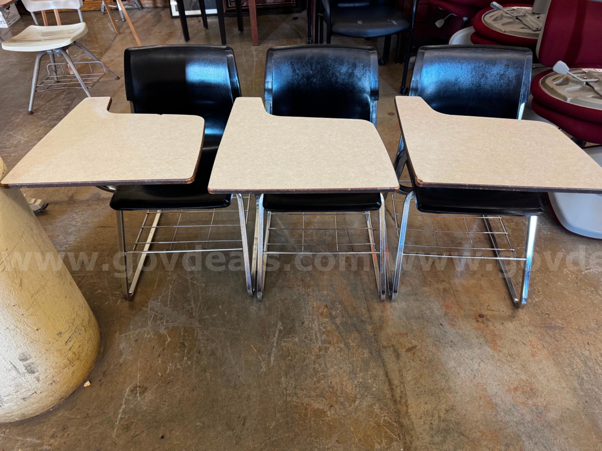 A Lot of 3 Chair Desk   Government Surplus Auction - Primary Photo