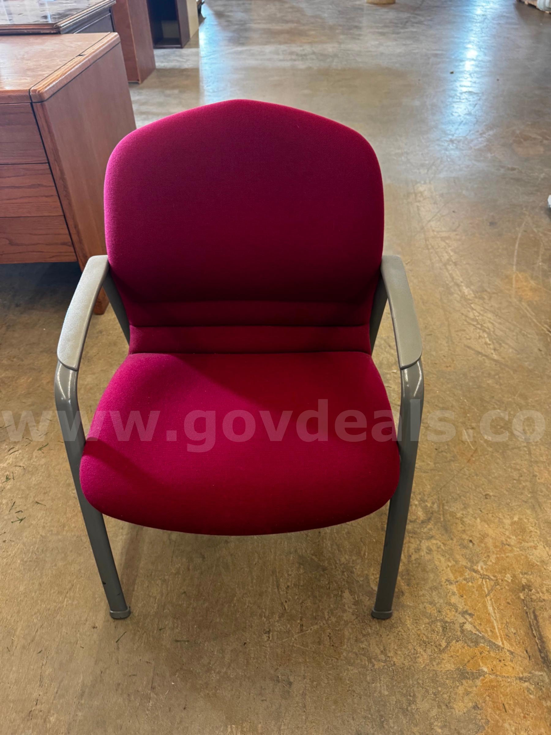 A Lot of 2 Maroon Chairs   Government Surplus Auction - Photo #2