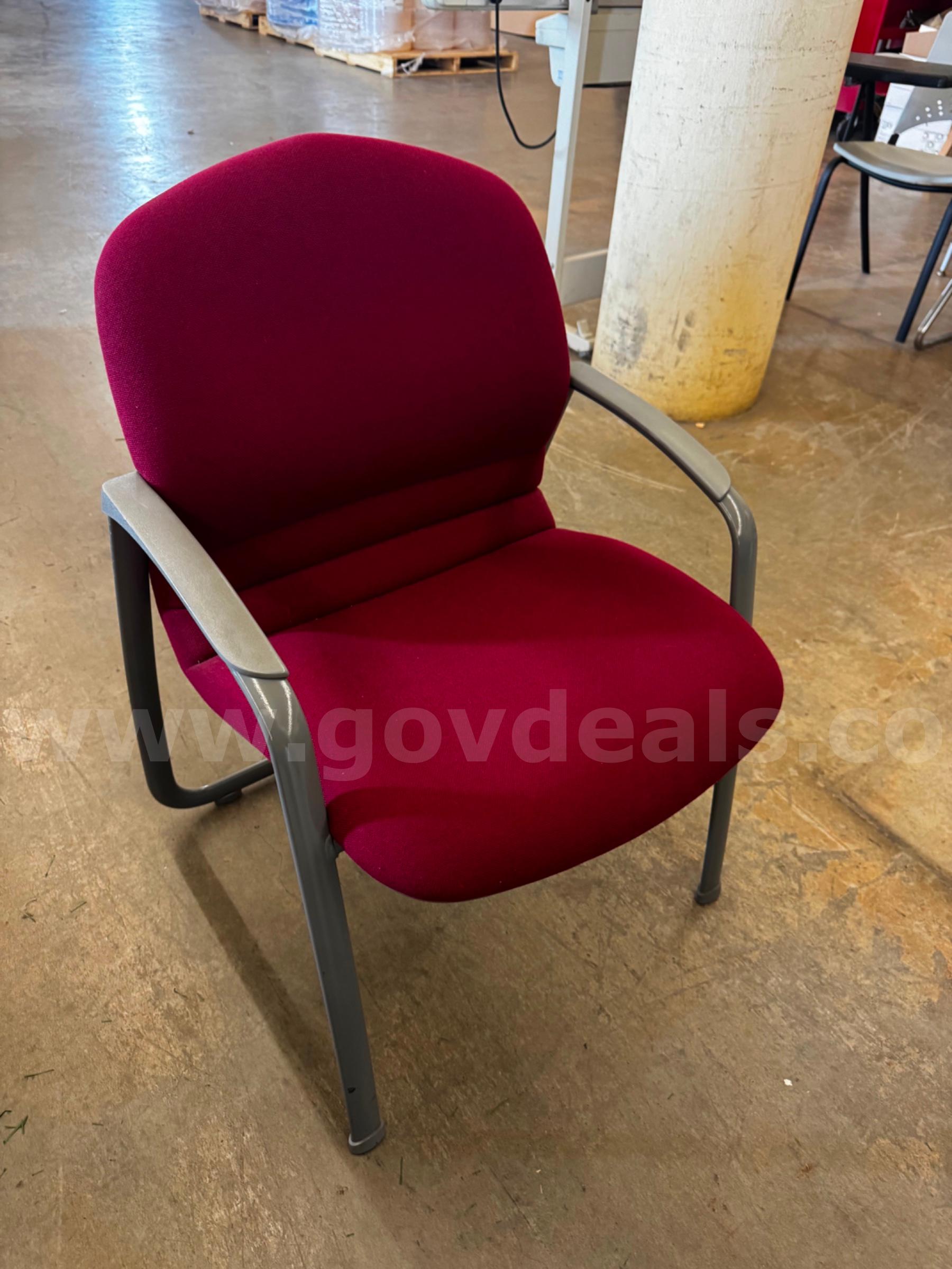 A Lot of 2 Maroon Chairs   Government Surplus Auction - Photo #3