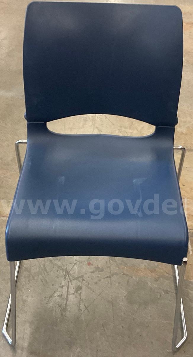 Lot of 3 Blue Plastic Chairs   Government Surplus Auction - Primary Photo