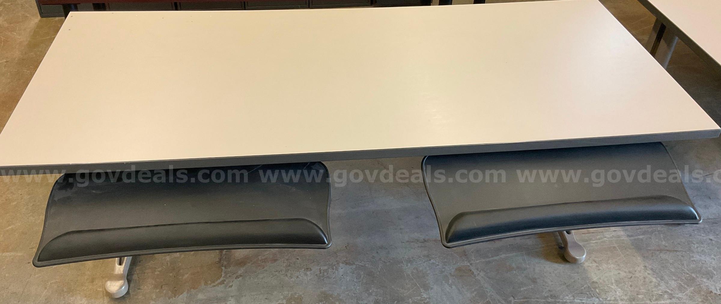 Table with Keyboard Shelves   Government Surplus Auction - Primary Photo