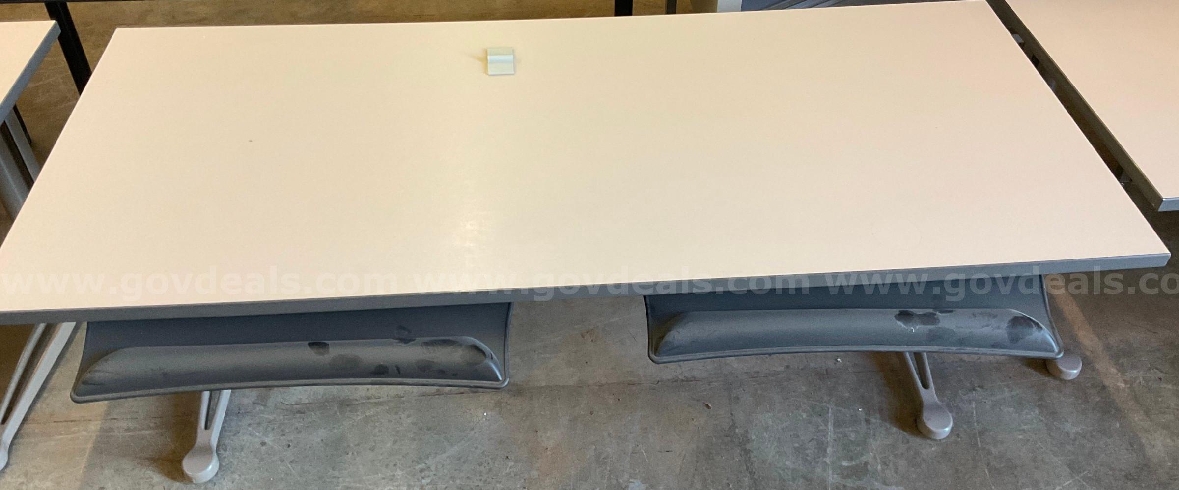 Table with Keyboard Shelves   Government Surplus Auction - Primary Photo