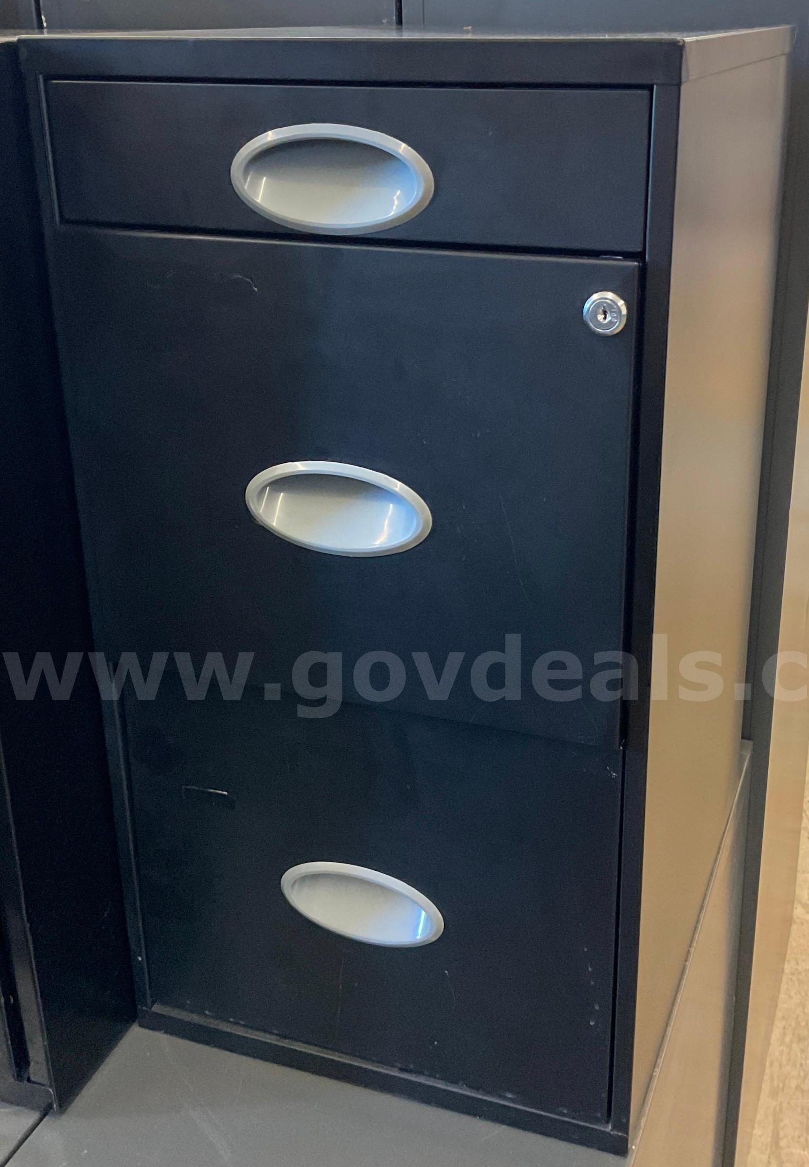 Black 3 Drawer Filing Cabinet   Government Surplus Auction - Primary Photo