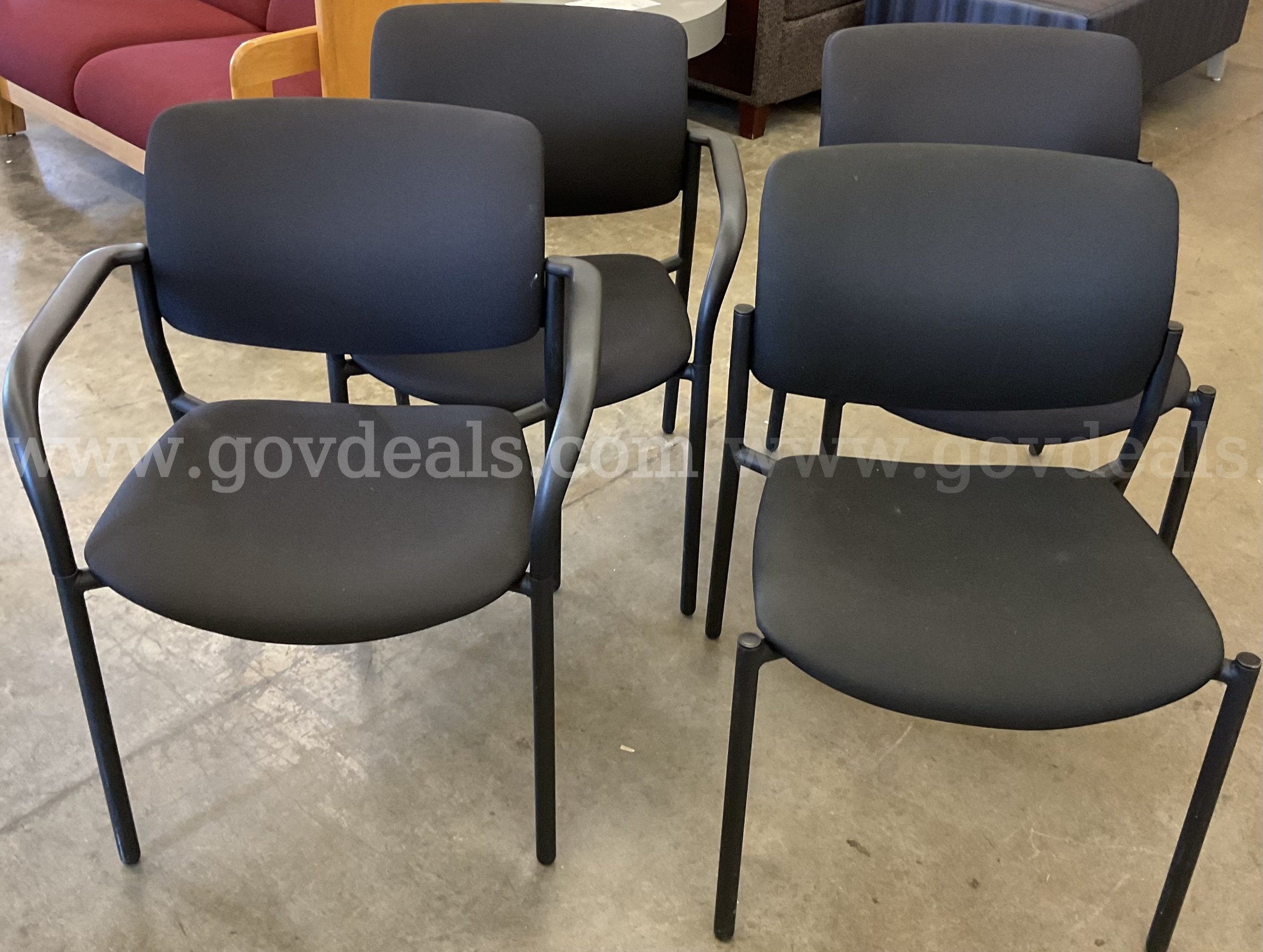 A lot of 4 Black Desk Chairs   Government Surplus Auction - Primary Photo