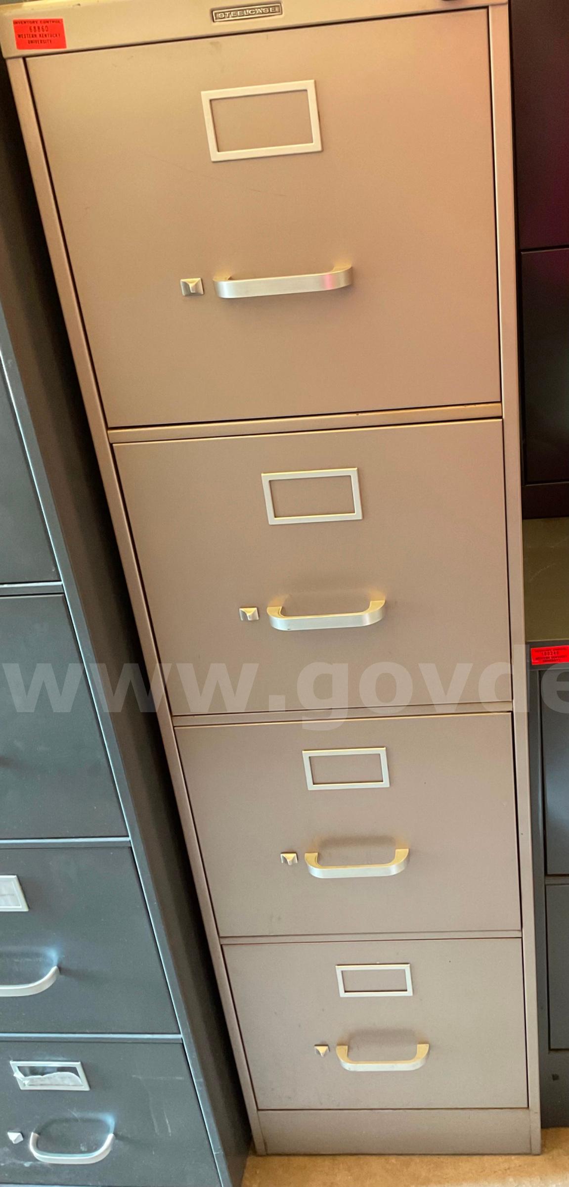 Tan 4 drawer steelcase filing cabinet Steelcase  Government Surplus Auction - Primary Photo