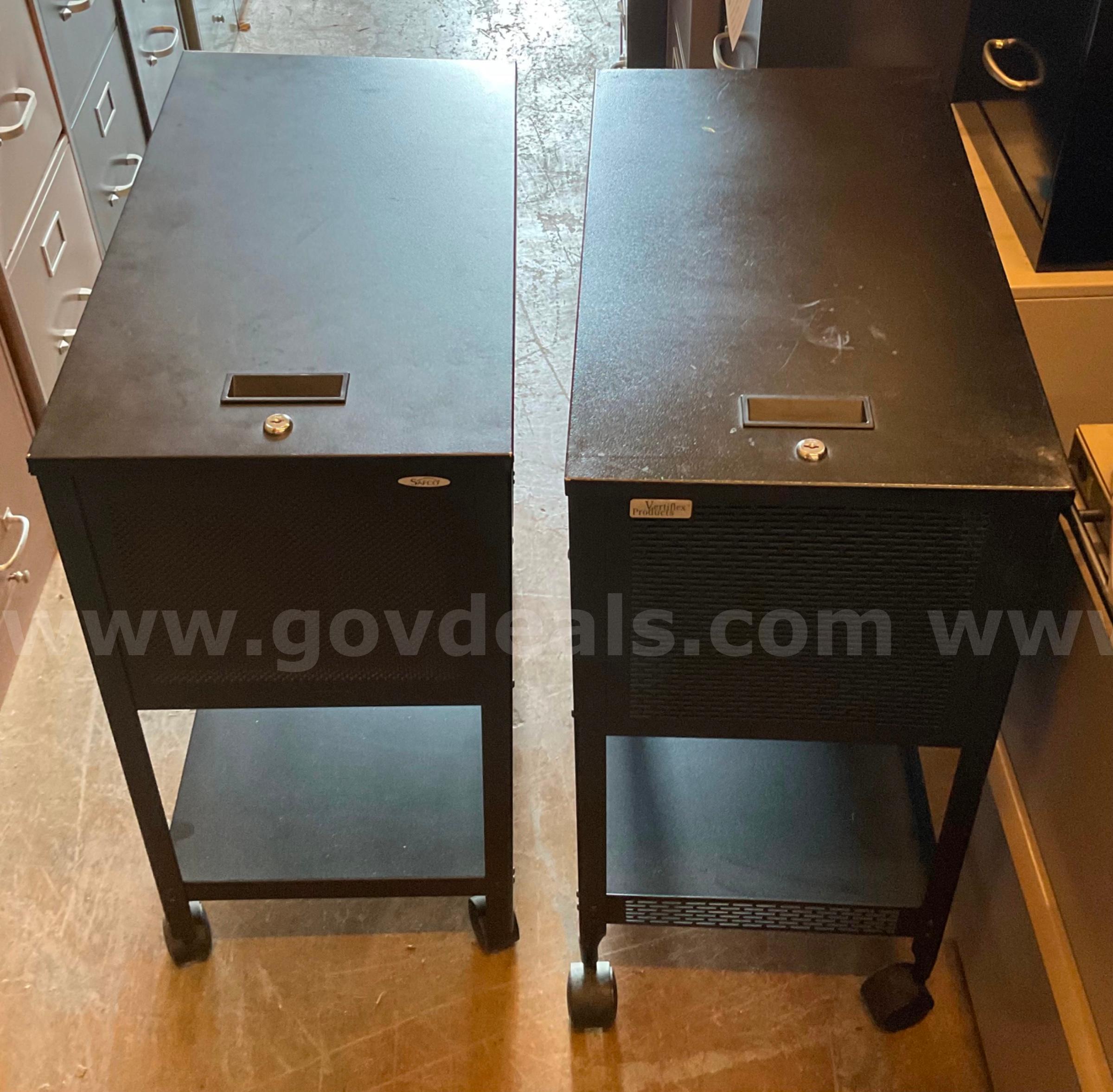 Lot of 2 black filing cabinets Vertiflex products  Government Surplus Auction - Primary Photo