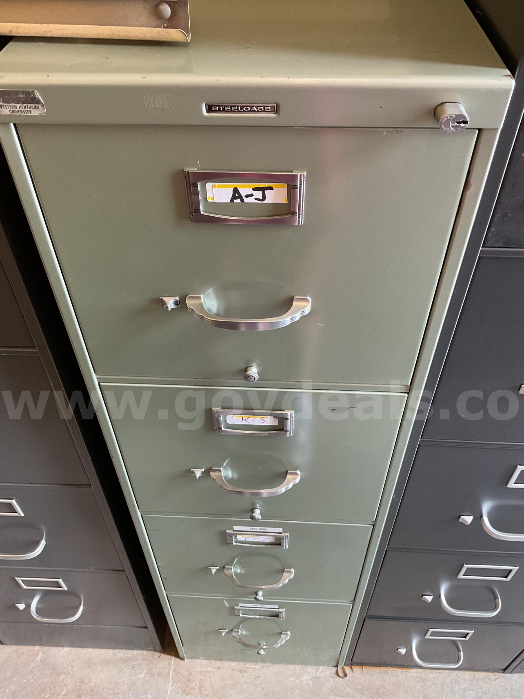 Green 4 drawer filing cabinet