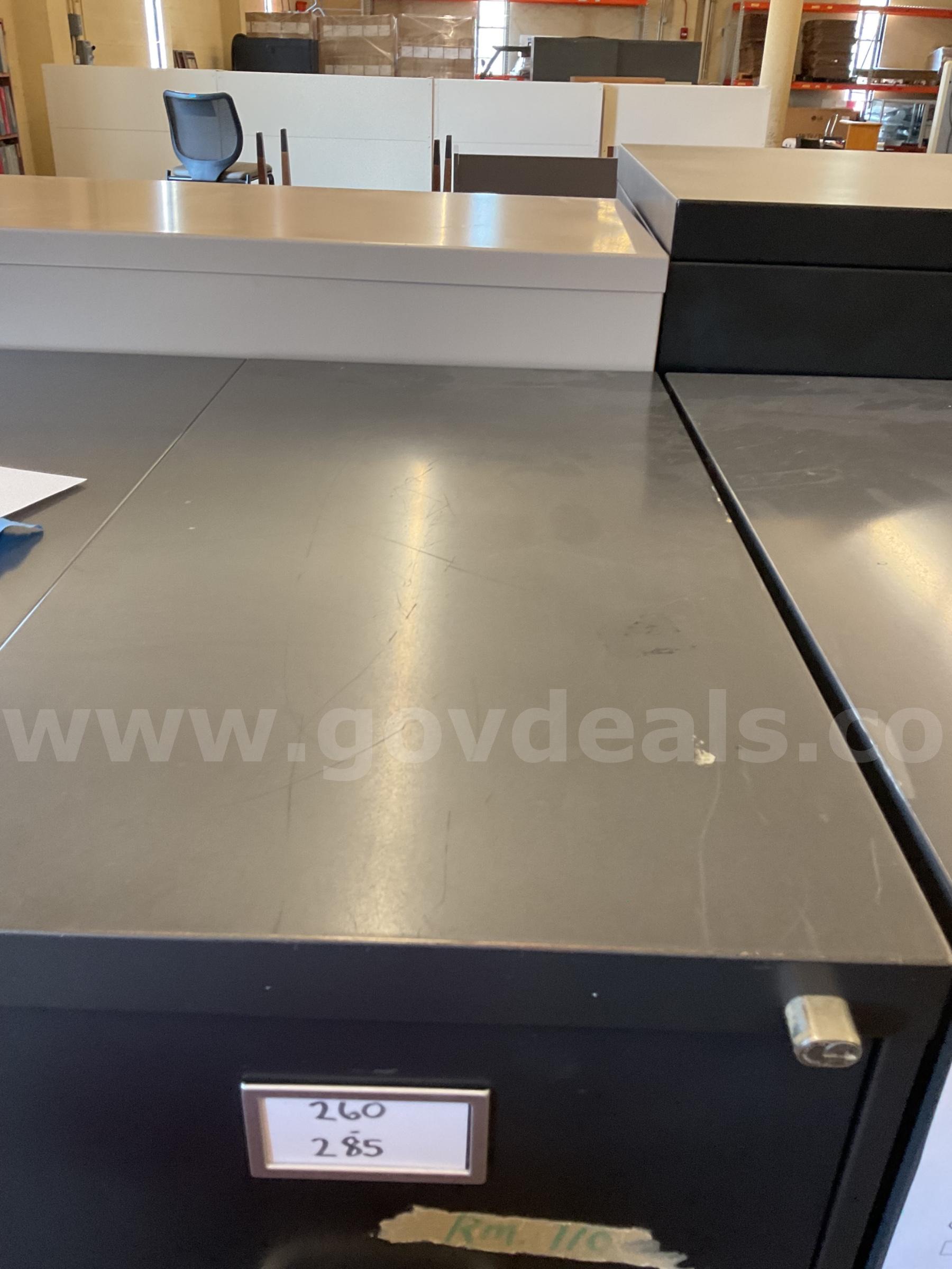 Dark grey 5 drawer filing cabinet   Government Surplus Auction - Photo #3