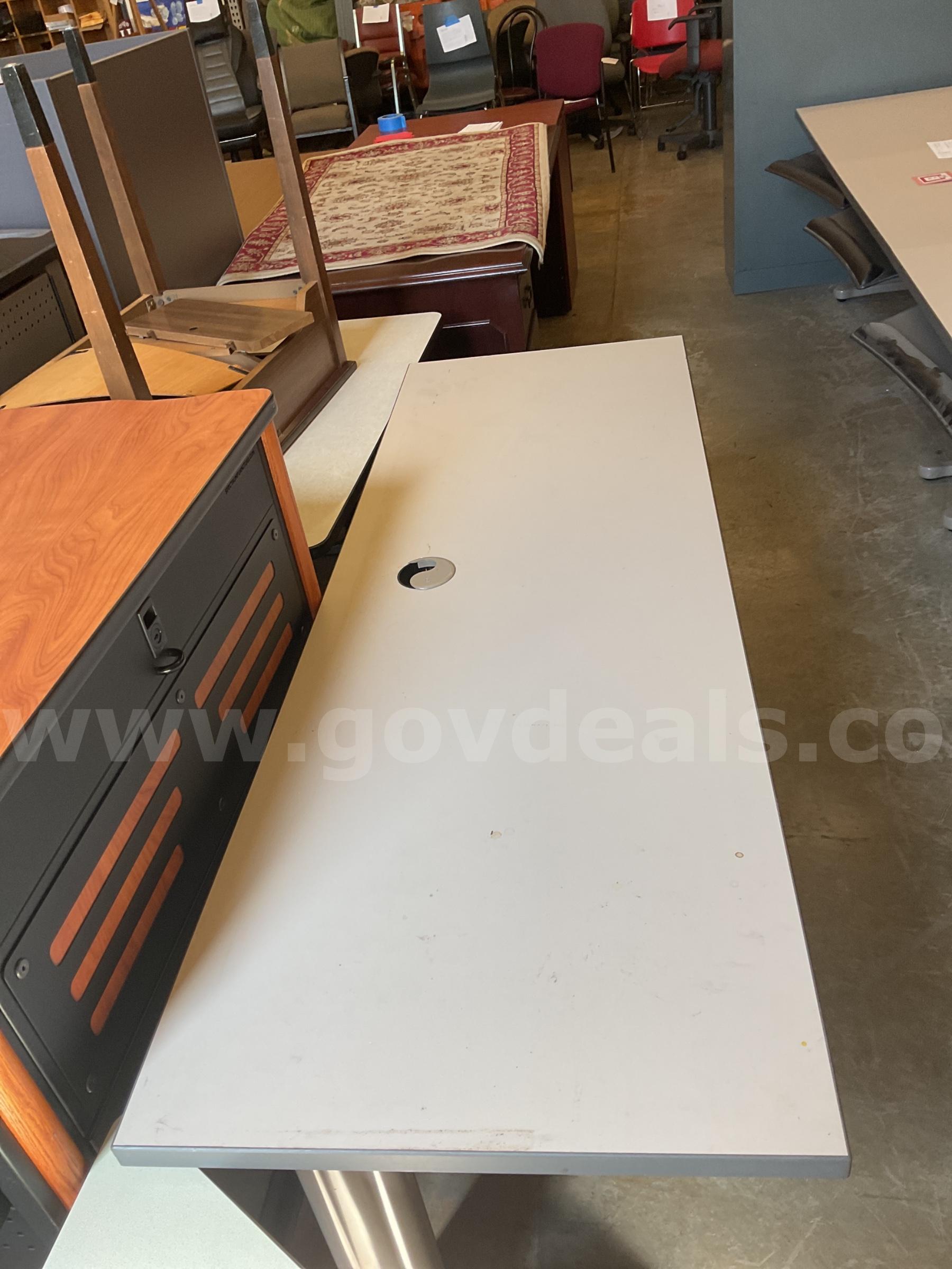 Tan long table   Government Surplus Auction - Primary Photo