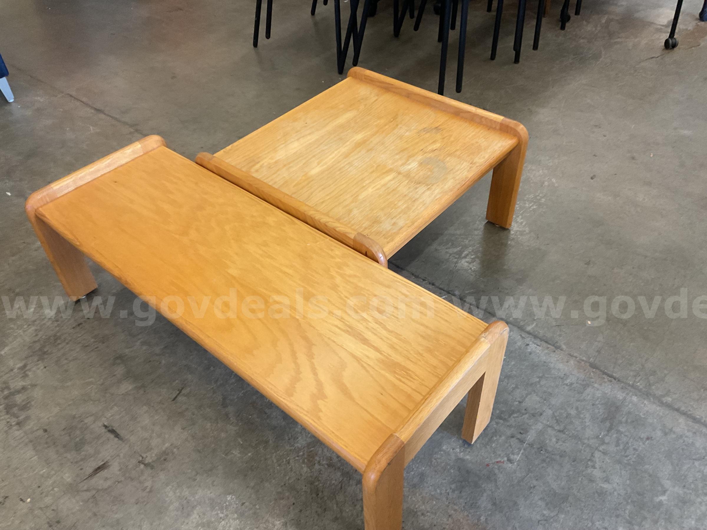 Light Brown Table Set   Government Surplus Auction - Photo #2