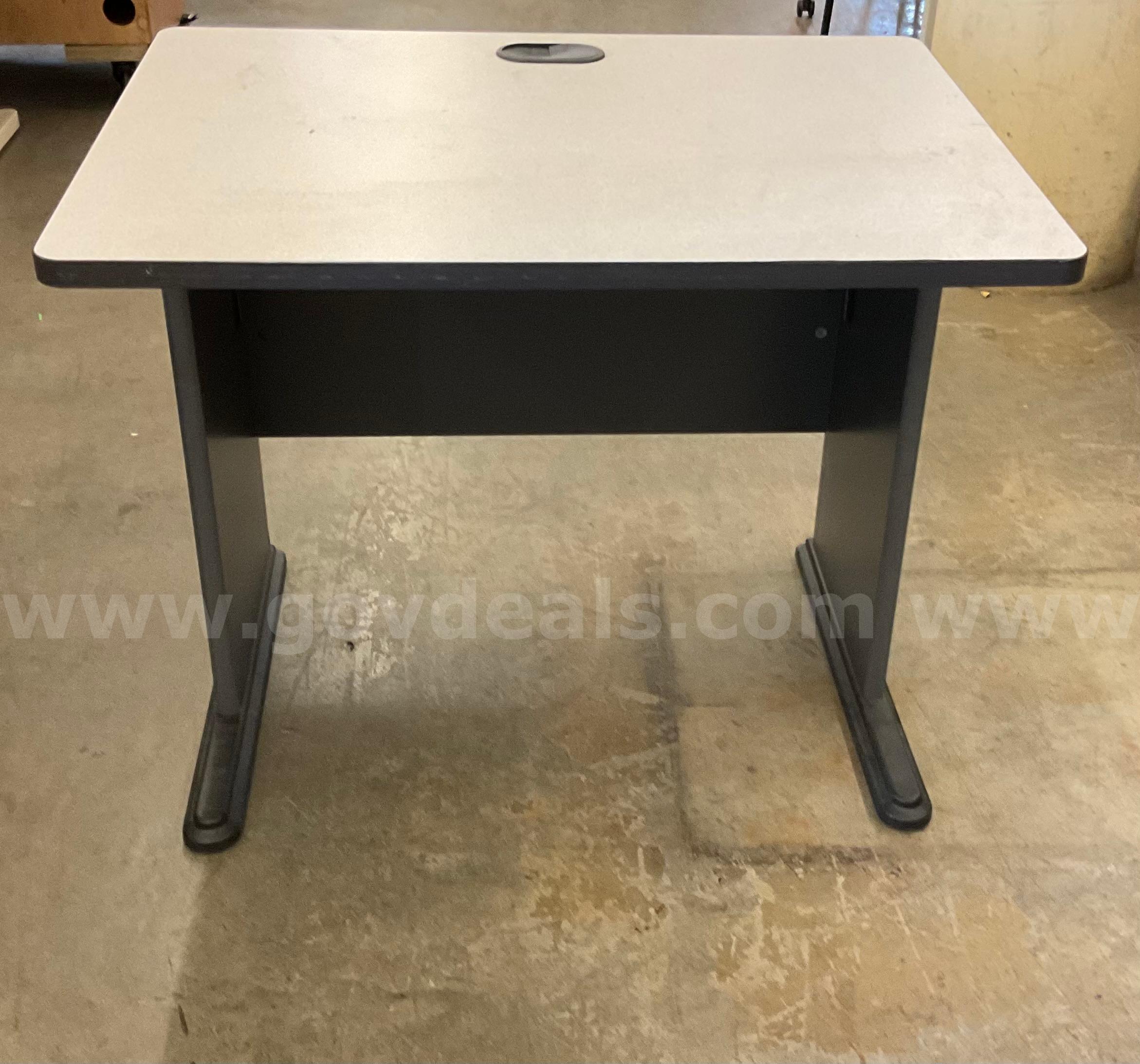 Light Grey Table Desk   Government Surplus Auction - Primary Photo
