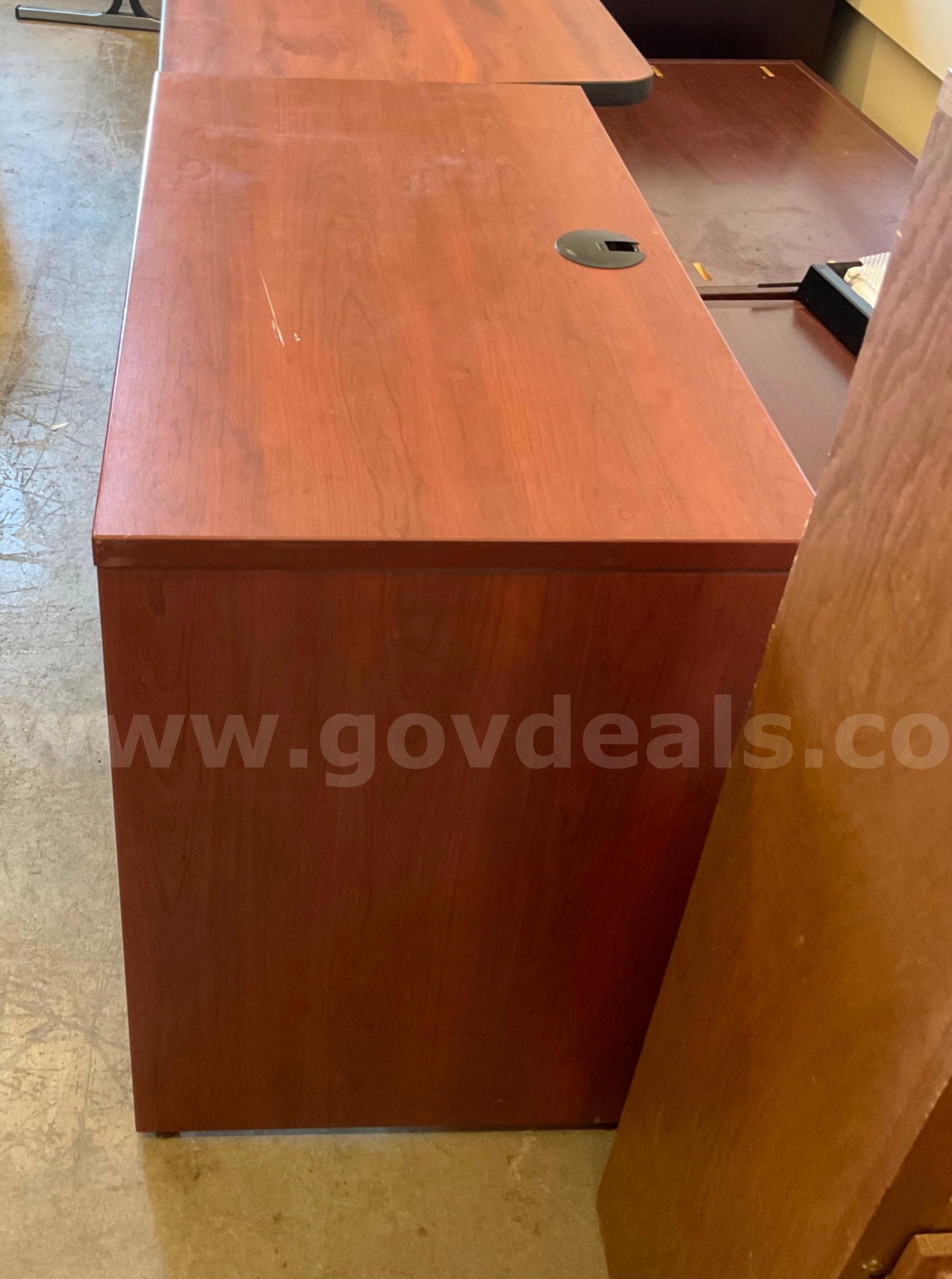 Small brown computer desk   Government Surplus Auction - Photo #2