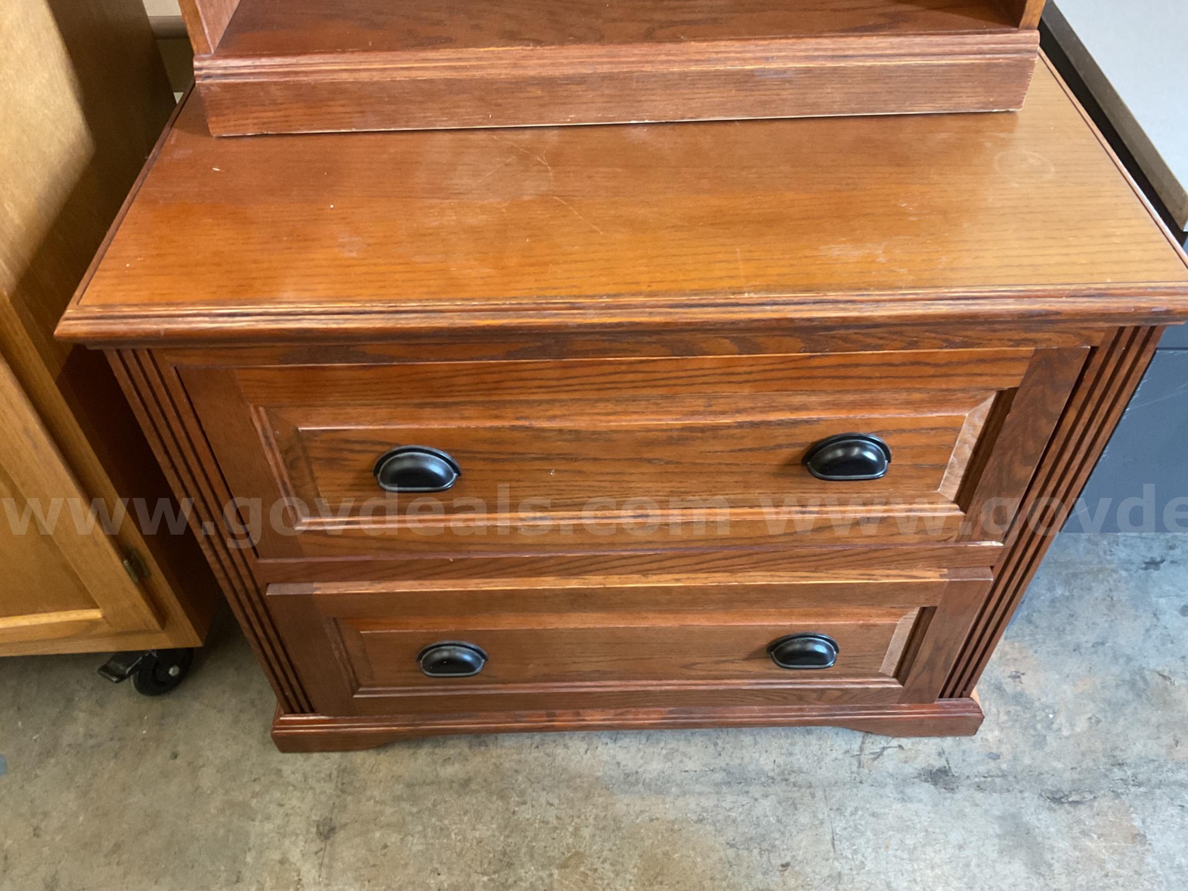 2 drawer dresser with bookshelf   Government Surplus Auction - Photo #2