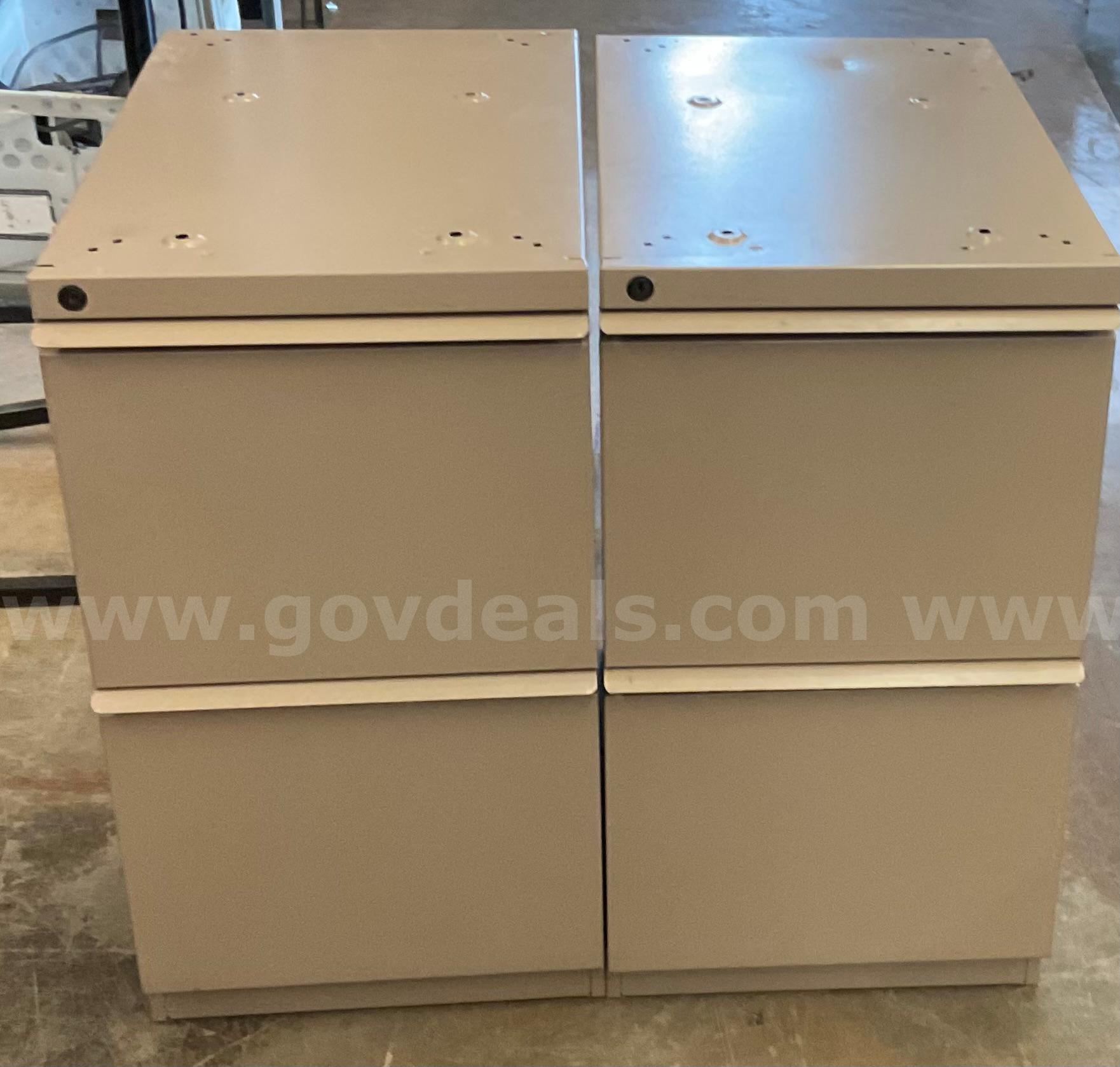 Lot of 2 Tan Filing Cabinets   Government Surplus Auction - Primary Photo