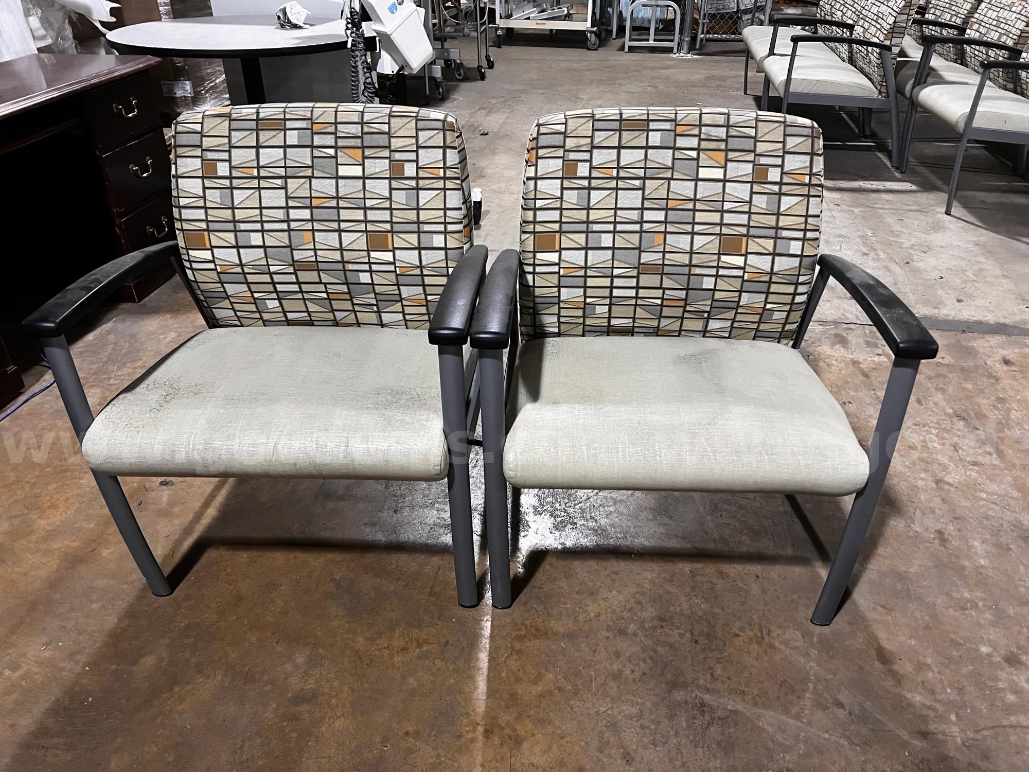 2 Waiting Room Attached Chairs